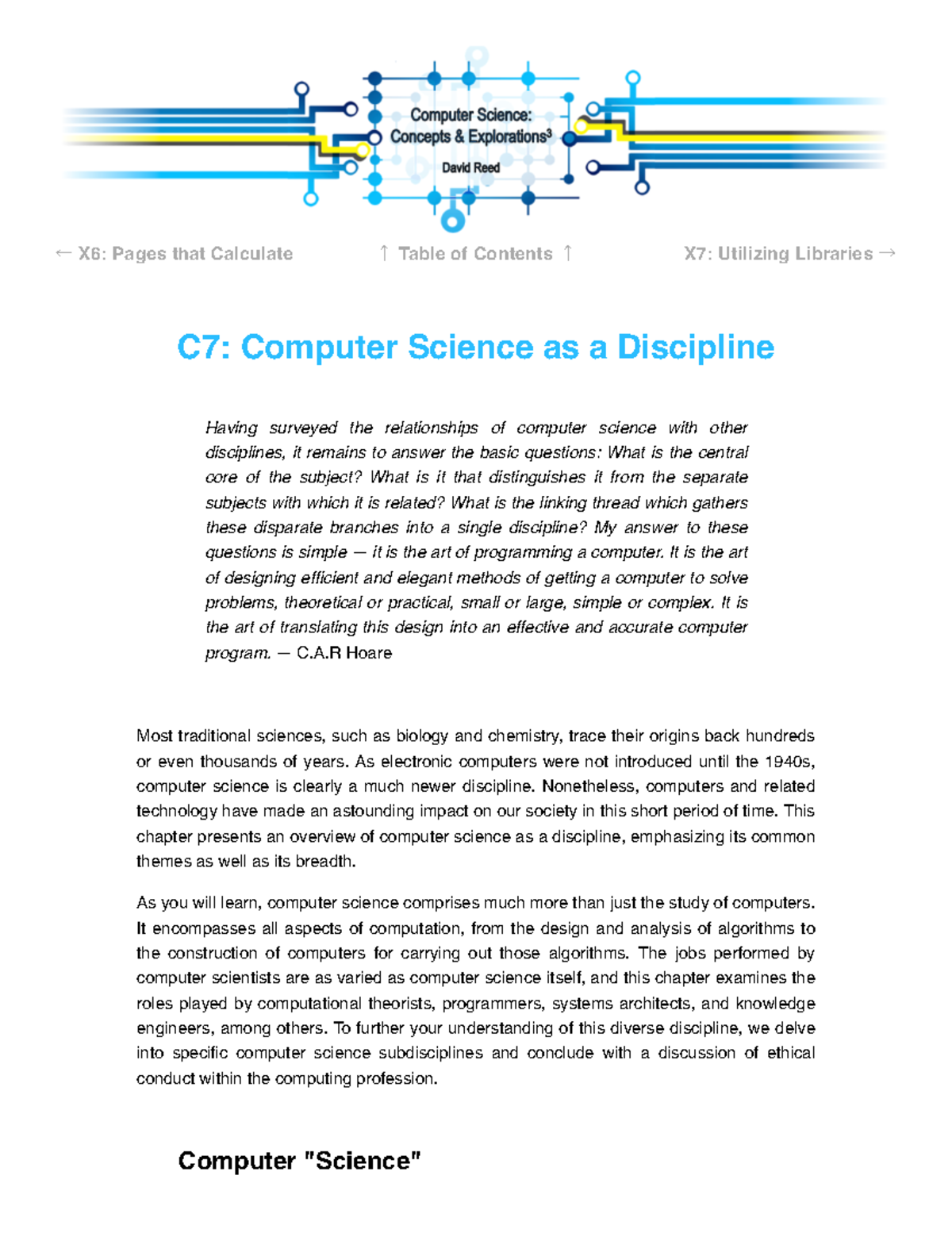 C7: Computer Science Overview: Themes, Ethics, and Key Contributions ...