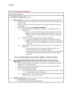 ACCT2511 Final Exam Notes on the Accounting Cycle - Studocu