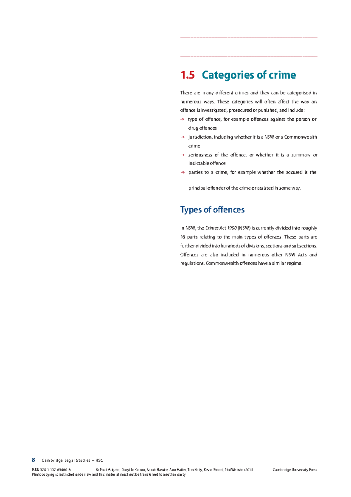 Types of offences - hbhlk - ####### 8 Cambridge Legal Studies – HSC ...