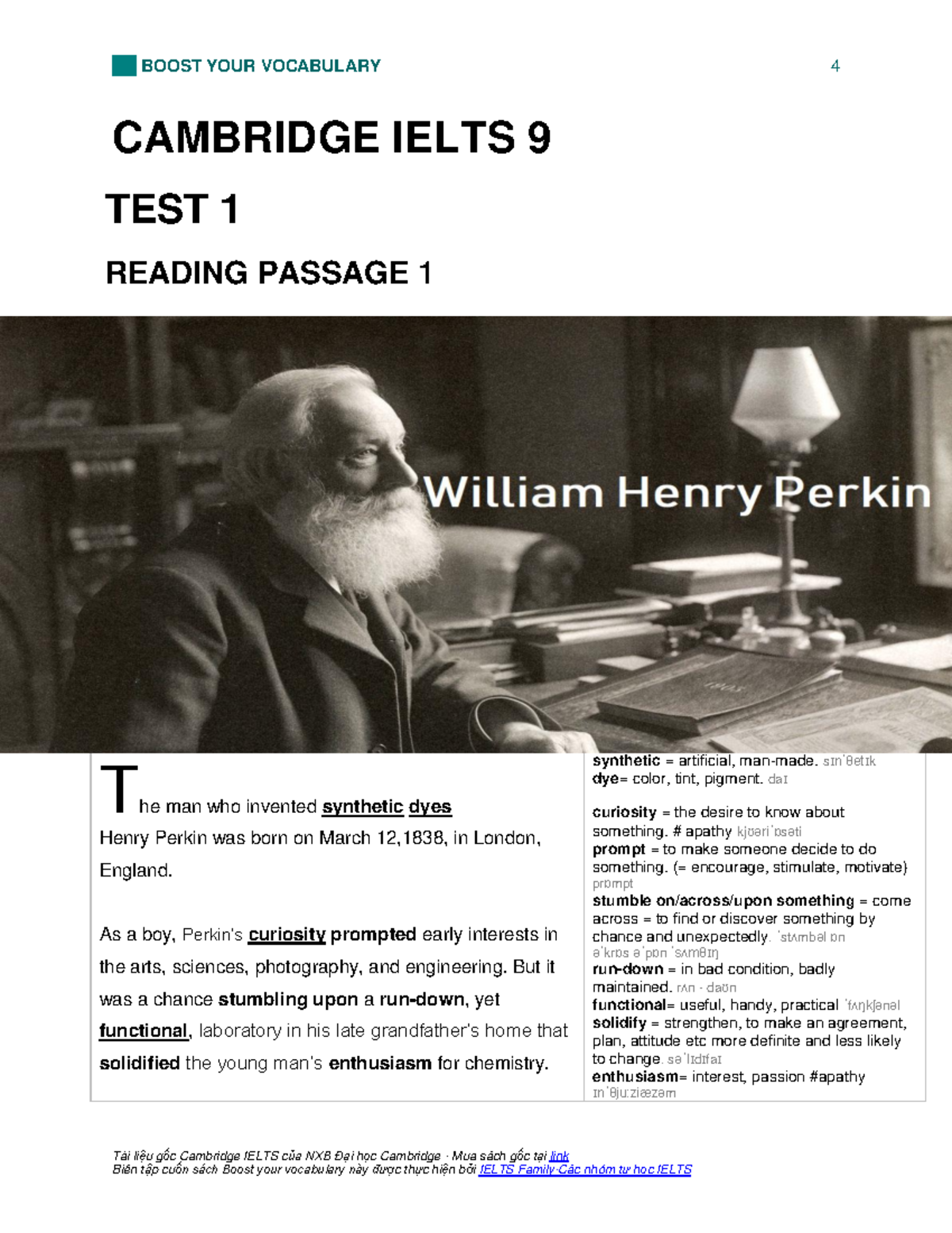 Boost Your Vocabulary 4: Cambridge IELTS 9 Test 1 Reading Passage 1 ...