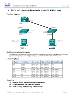 Lab SU-3a - Networks and Switching: VLANs, Remote Access & Security ...