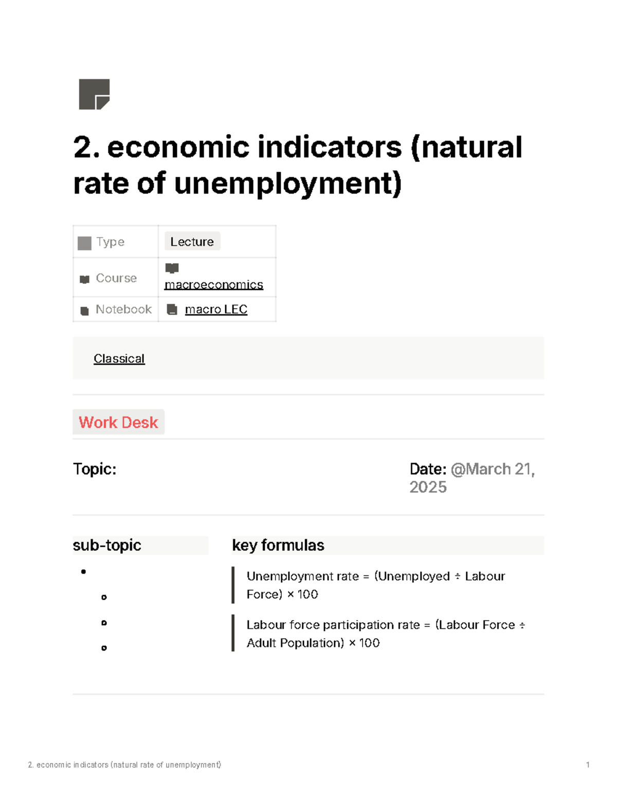 Macroeconomics LEC: Economic Indicators & Natural Rate of Unemployment ...