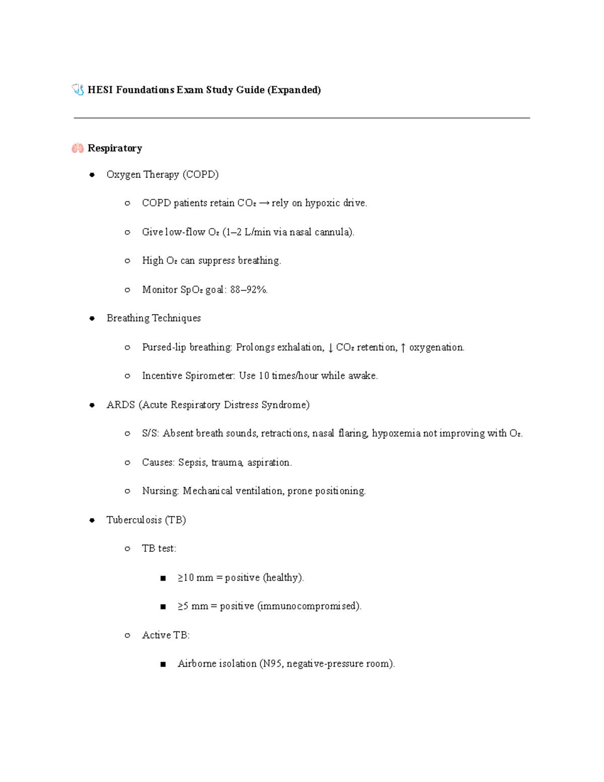 HESI Med-Surg 4 Exam Study Guide: Respiratory & Nursing Interventions ...