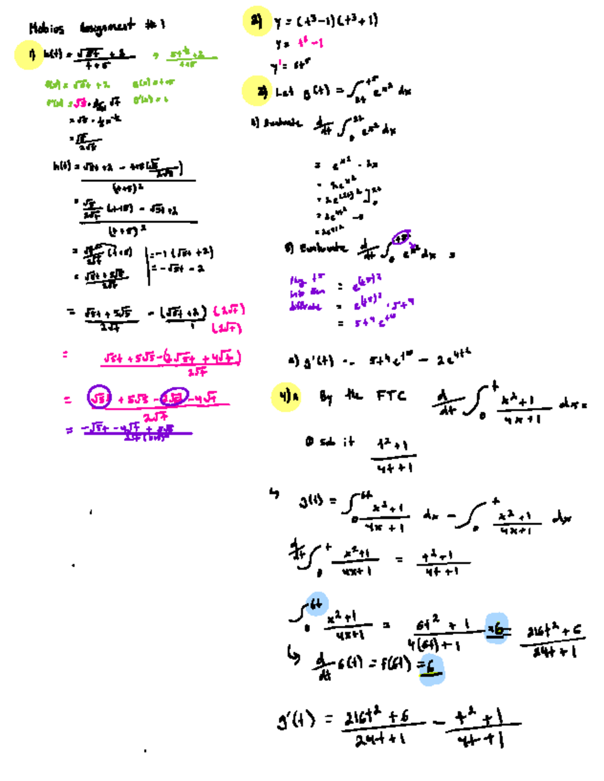 Cal 2 mobius 1 answer - MAT1322 - 2) Assignment Mobius 5 f(x) 2g(x) 55 ...