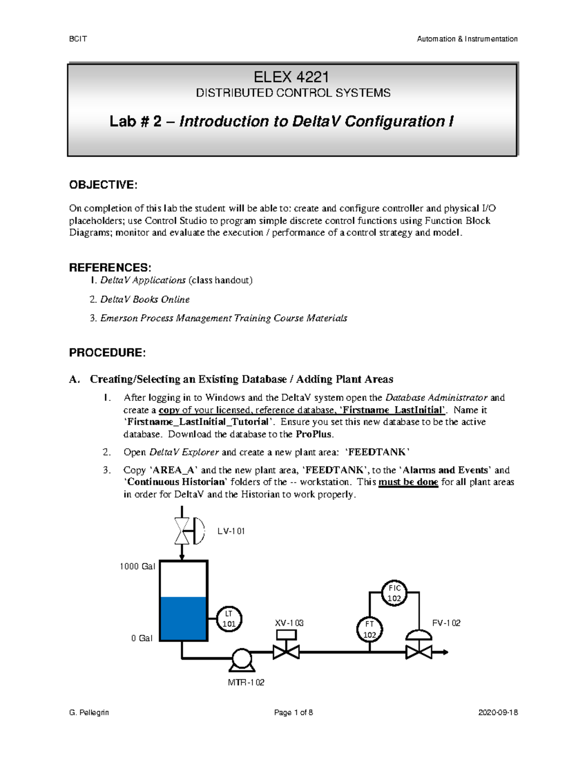 Lab #2 DeltaV DCS Configuration & Control Module Creation 202030 - Studocu