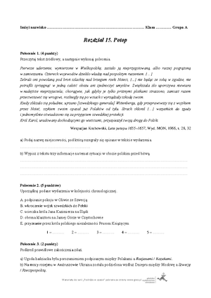 Sprawdzian z matematyki w klasie V - Sprawdzian diagnozujący z