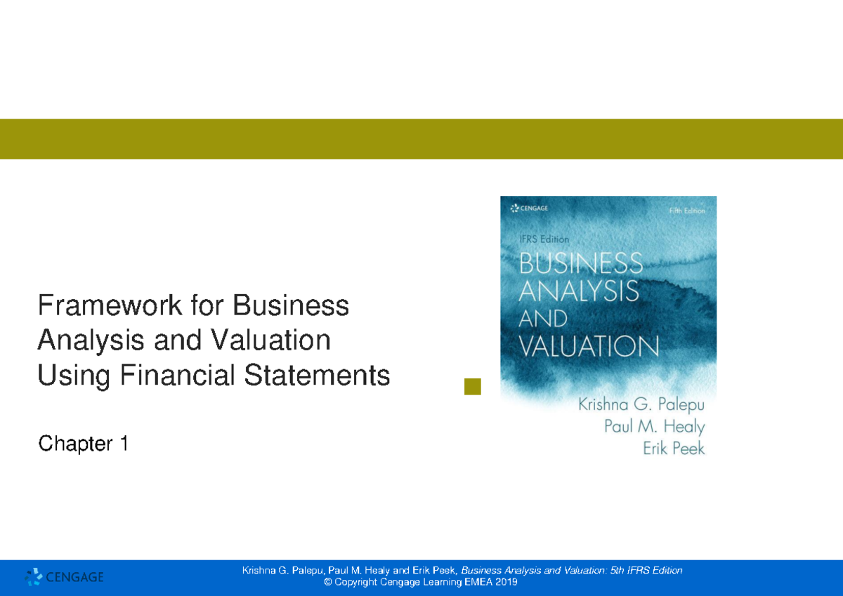 BUS 101 - Chapter 1: Framework for Business Analysis & Valuation - Studocu