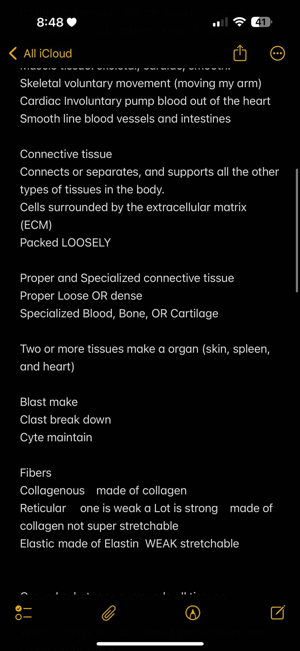 BIO 101: Week 8 Lecture Notes on Tissue Types and Functions - Studocu