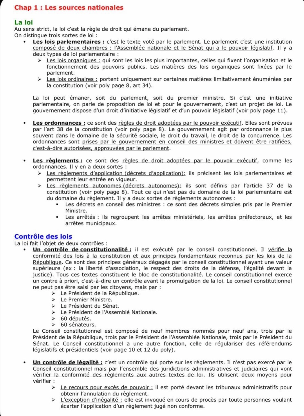 IMG 9060 - Tujh - Chap 1 : Les sources nationales La loi Au sens strict ...
