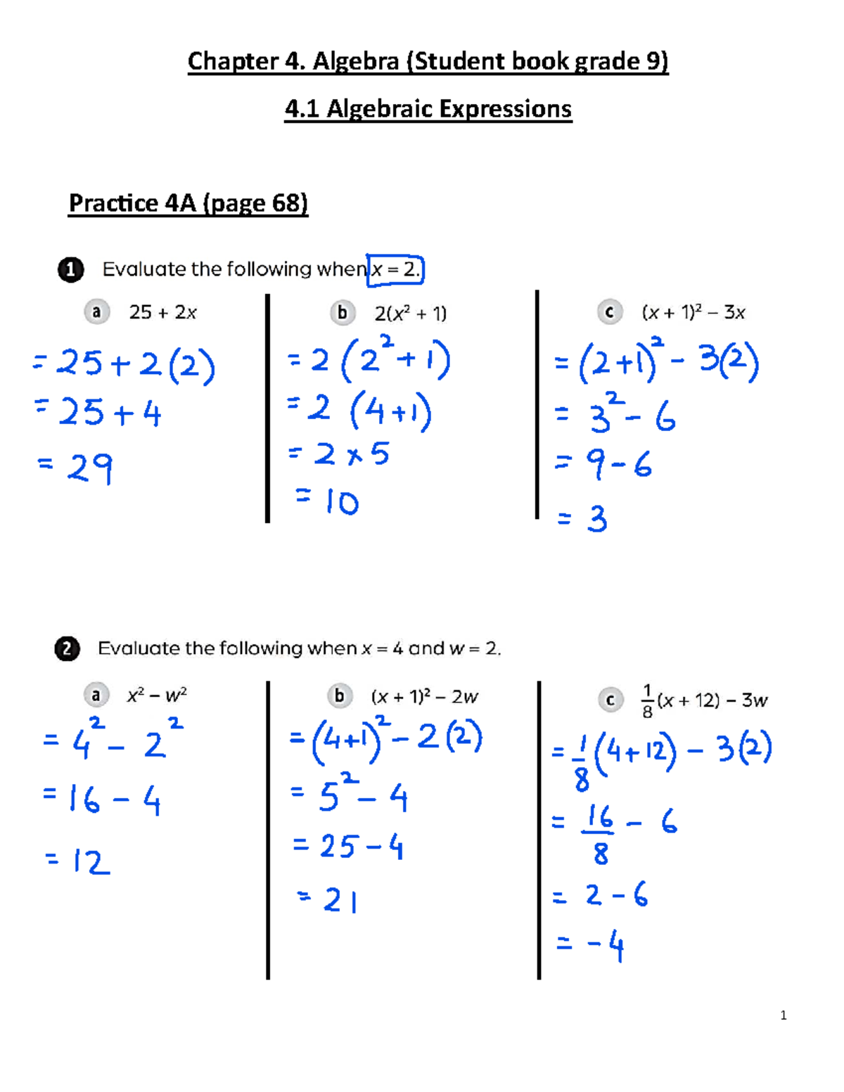 Chapter 4: Algebra Basics for Grade 9 (K9) - Expressions & Equations ...