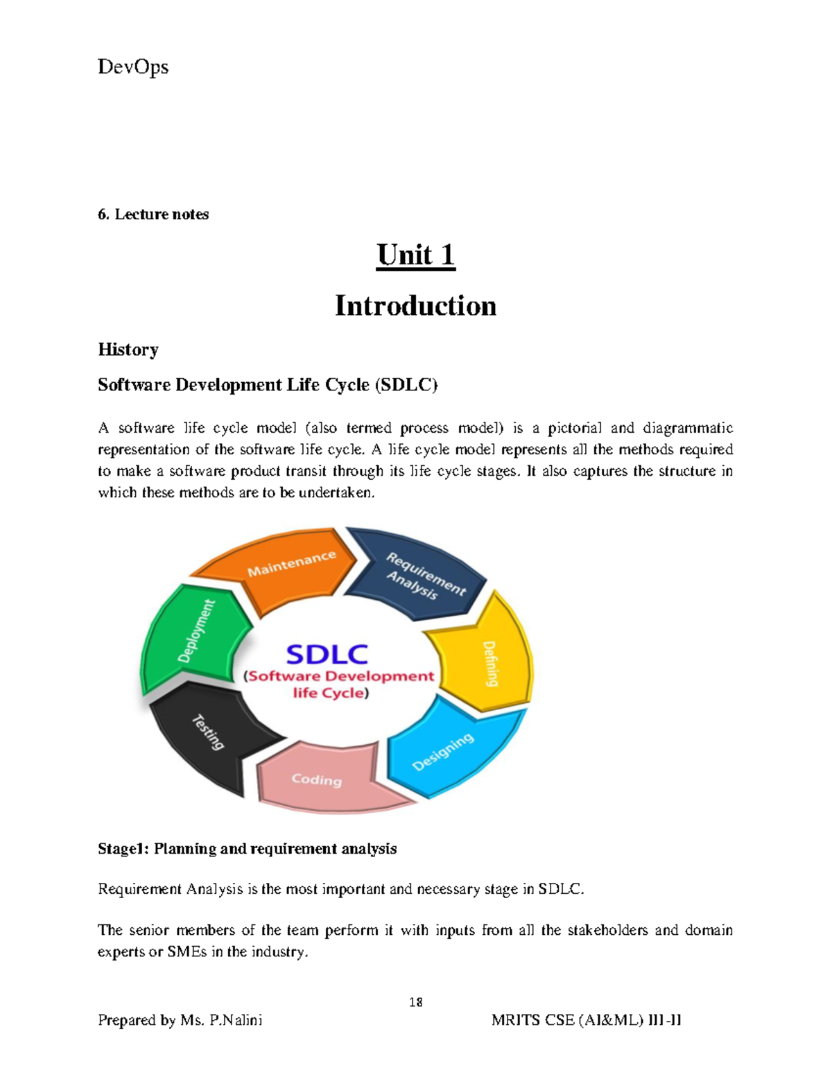 DevOps 6. Lecture Notes: Unit 1 - Introduction to SDLC and ITIL - Studocu