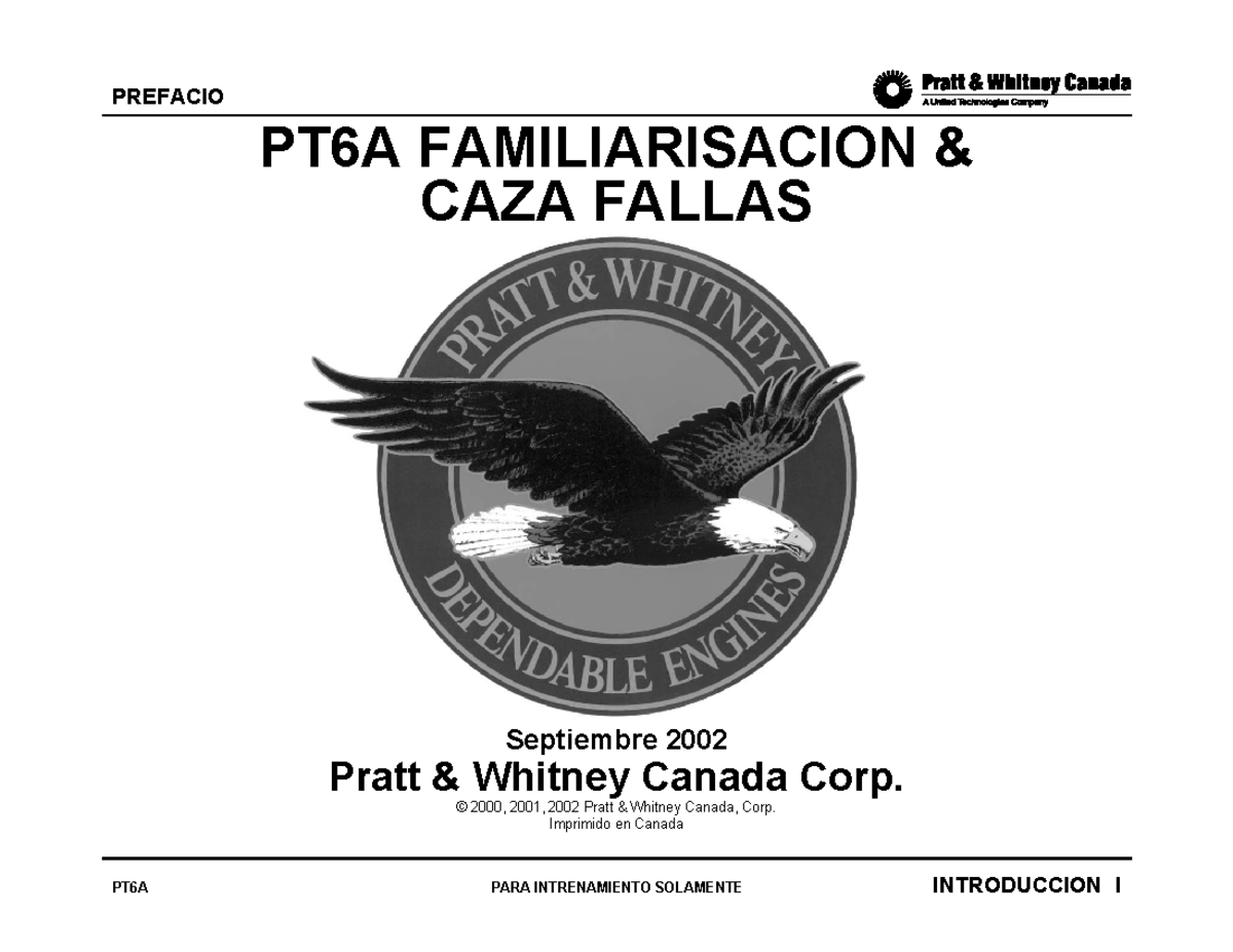 PT6A FAMILIARIZACIÓN Y CAZA FALLAS - MANUAL DE ENTRENAMIENTO - Document Preview