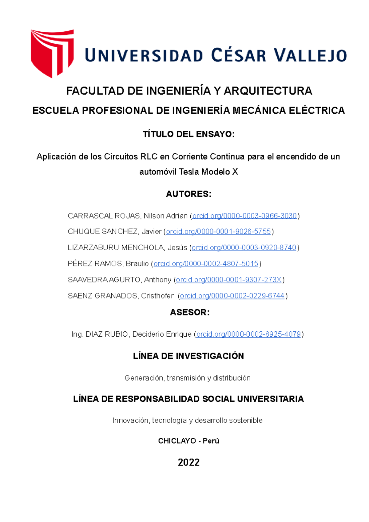 Aplicación de Circuitos RLC en el Encendido del Tesla Modelo X - 2022 ...