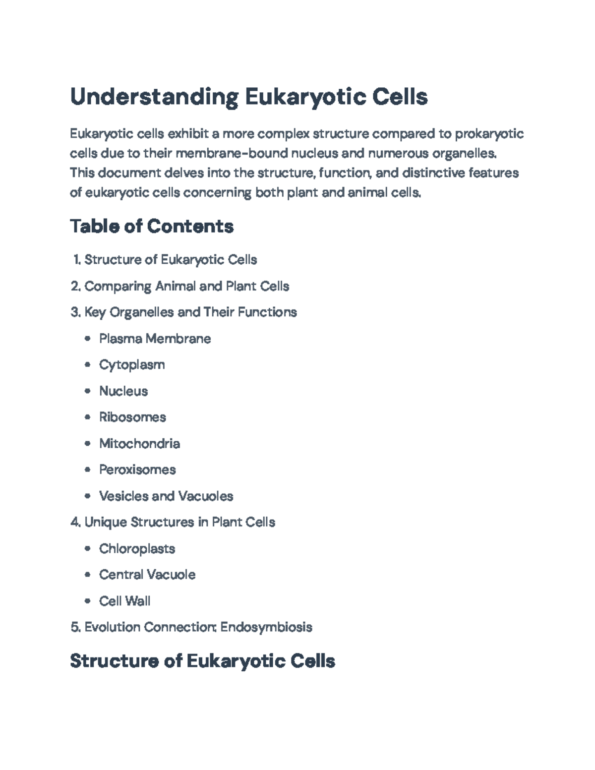 Understanding Eukaryotic Cells: Structure, Functions, and Organelles ...