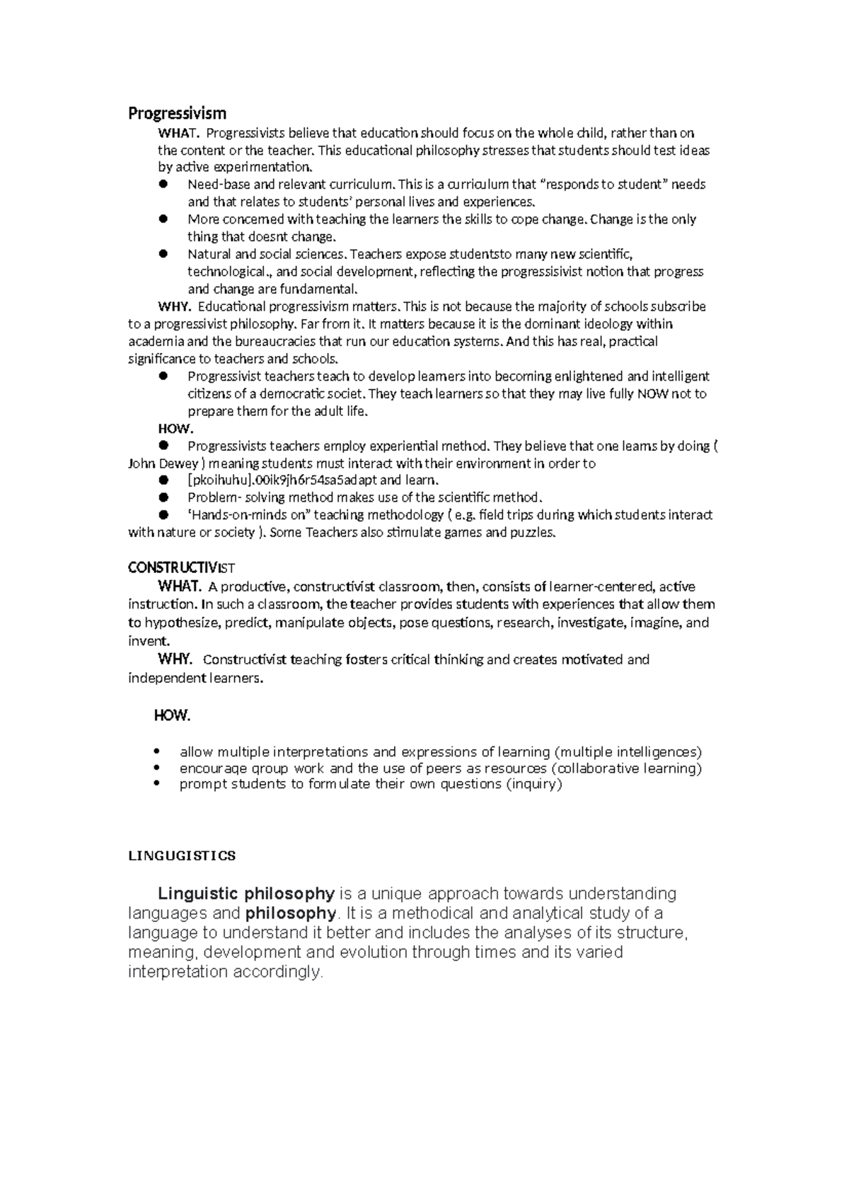 Philosophy in Education: Progressivism and Constructivist Approaches ...