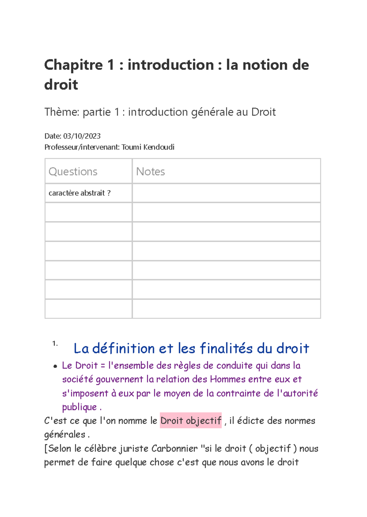 Chapitre 1 introduction la notion de droit - Chapitre 1 : introduction ...