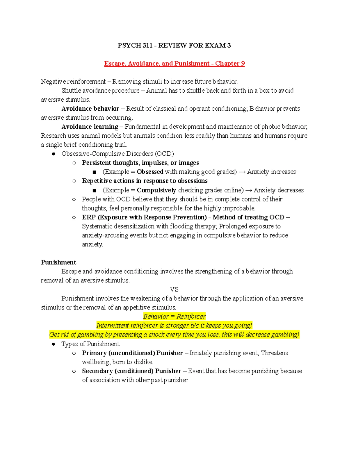 Psych 311 Final Exam Grading Rubric for Literature Review Paper - Studocu