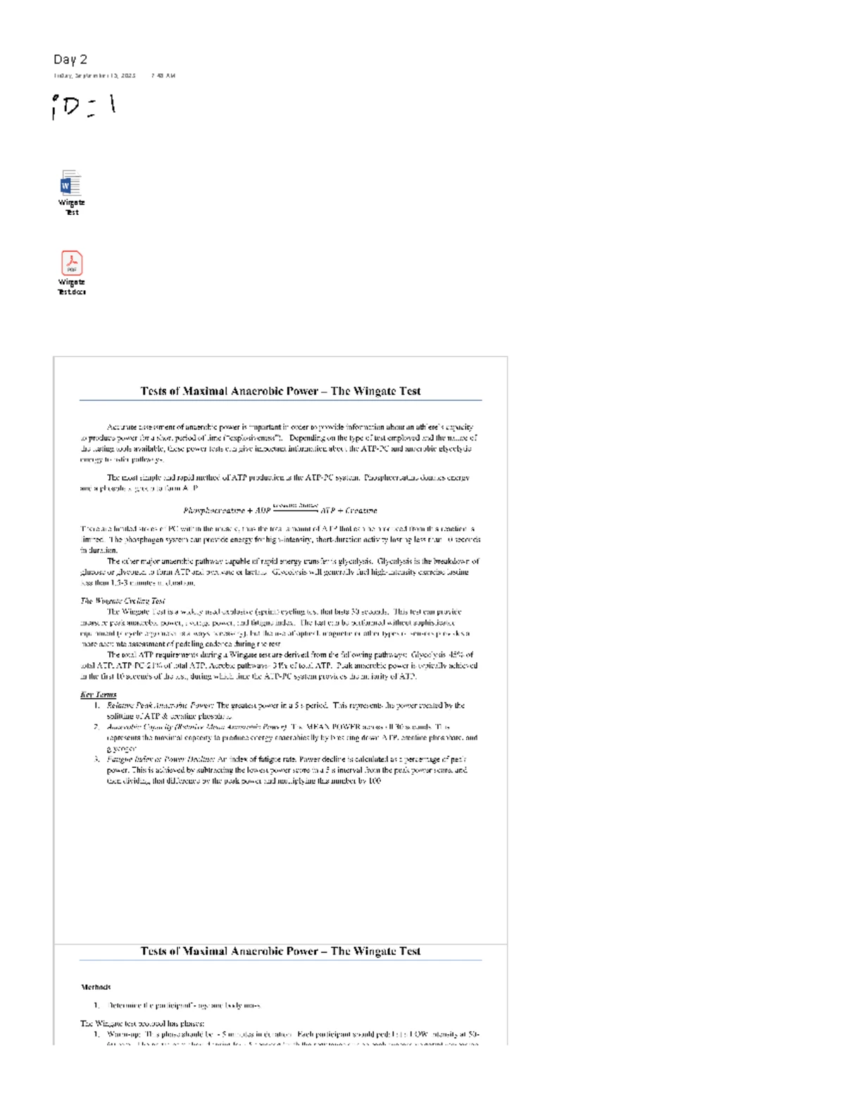 Wingate Test Analysis: Maximal Anaerobic Power Assessment - Studocu