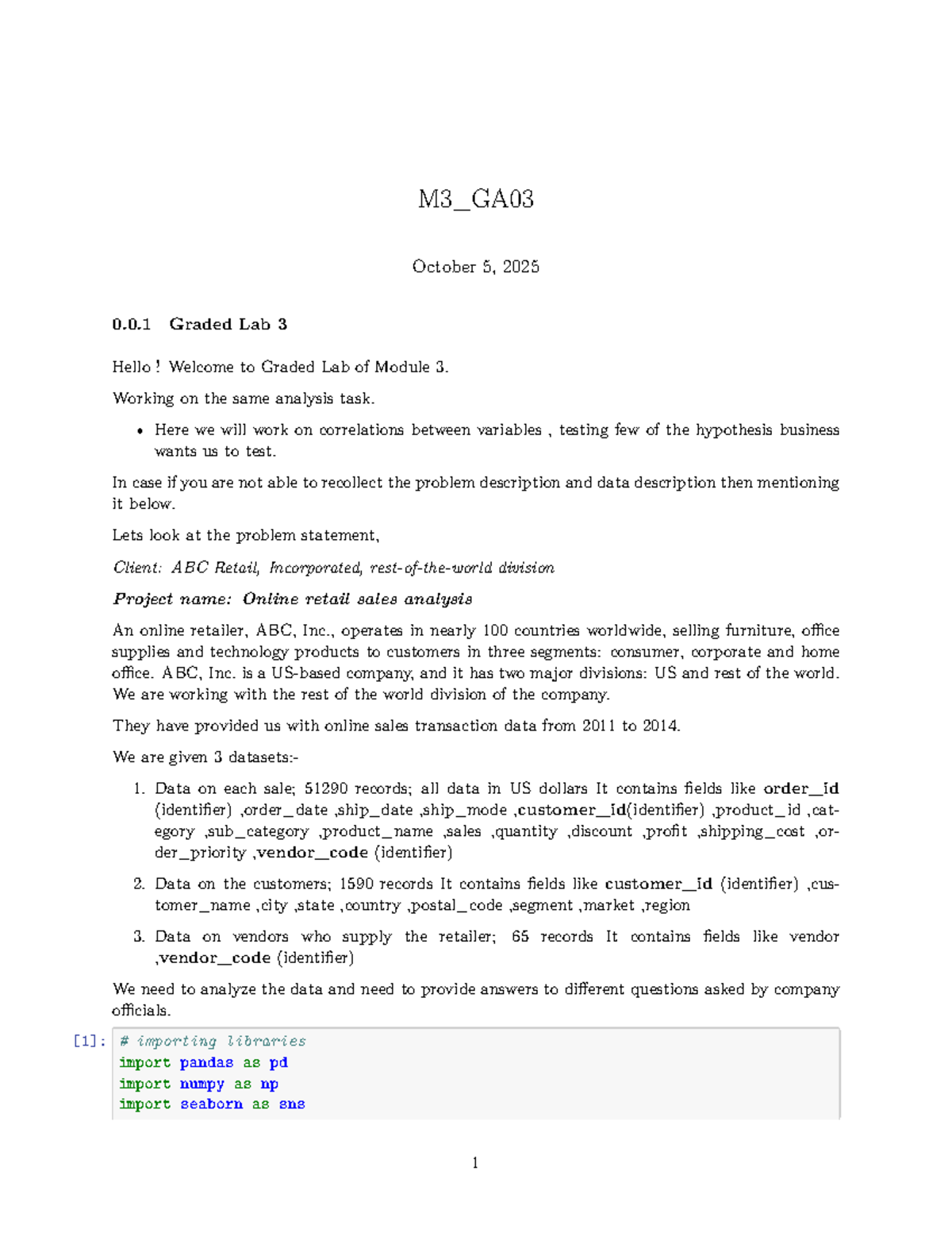 M3_GA03 Graded Lab 3: Online Retail Sales Analysis - Document Preview