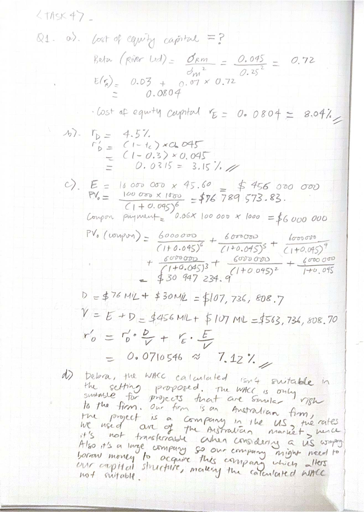 Task 4 Exam Buddy: Understanding Cost of Equity Capital & WACC Analysis ...