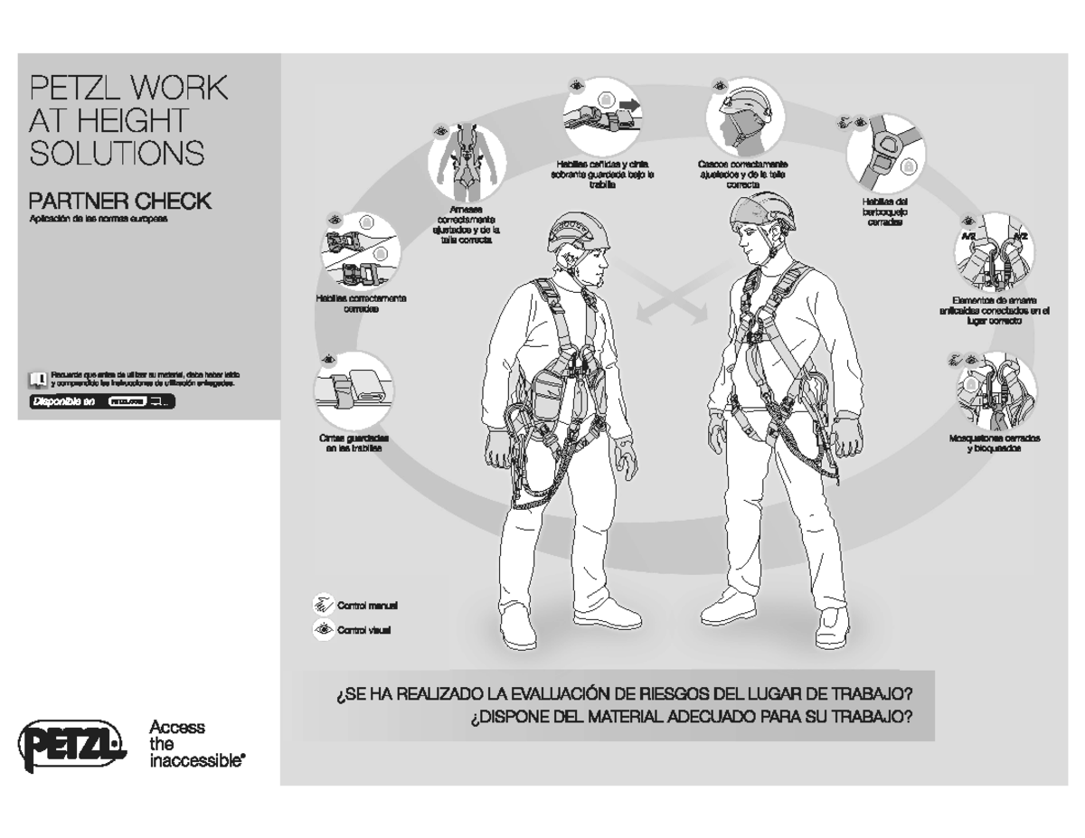 Partner Check - PETZL WORK II AT HEIGHT SOLUTIONS Hebillas ceñidas y ...