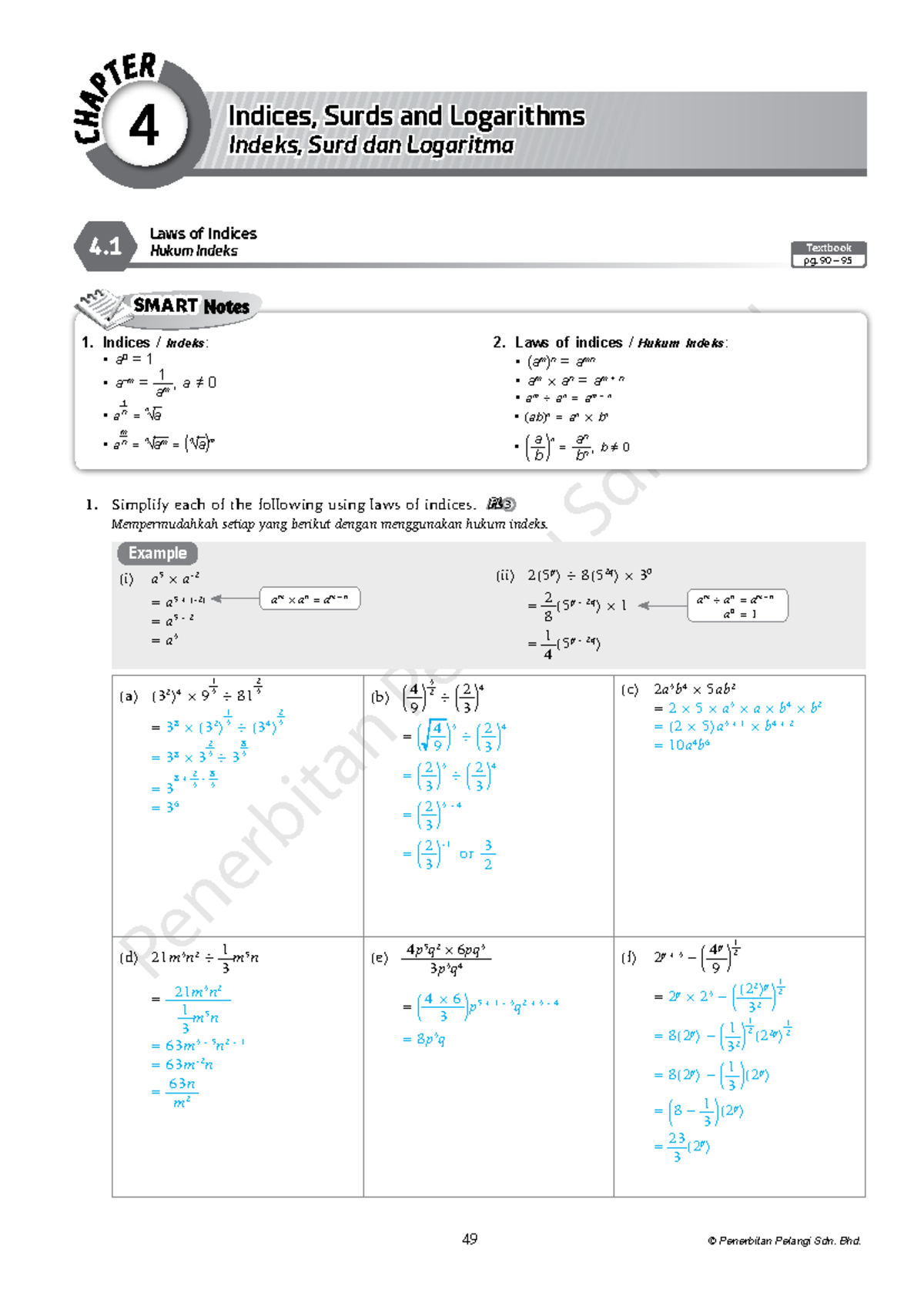 Ans Chap 4 - Laws of Indices and Surds SMART Notes - Studocu