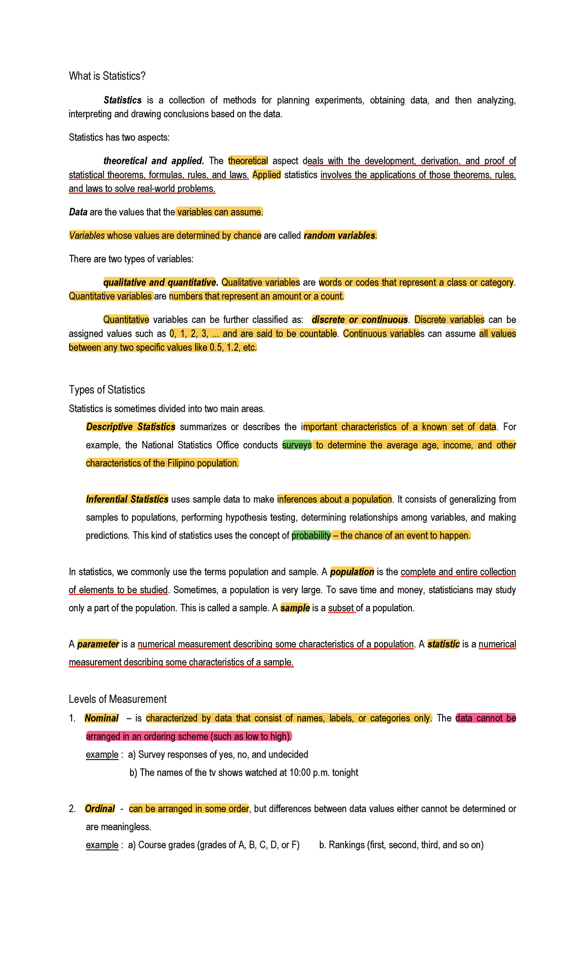 Statistics: Methods, Concepts, and Measurements Explained (Course Code ...