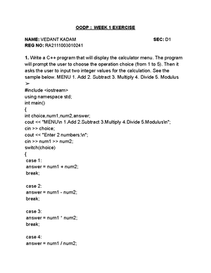 OOPS - Complete OOPS Notes - Object Oriented Programming Using C++ ...
