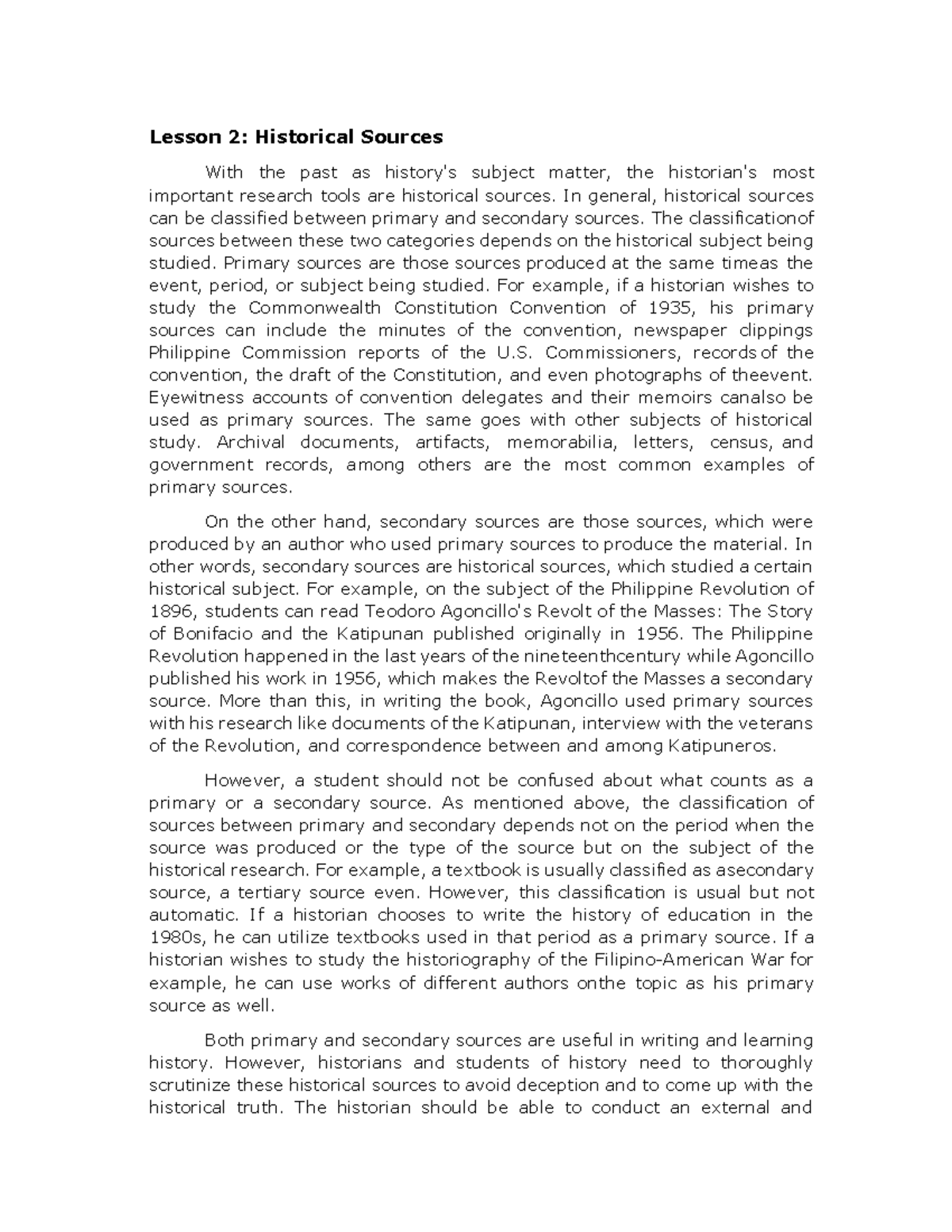 Lesson 2 - Understanding Historical Sources: Primary vs. Secondary ...