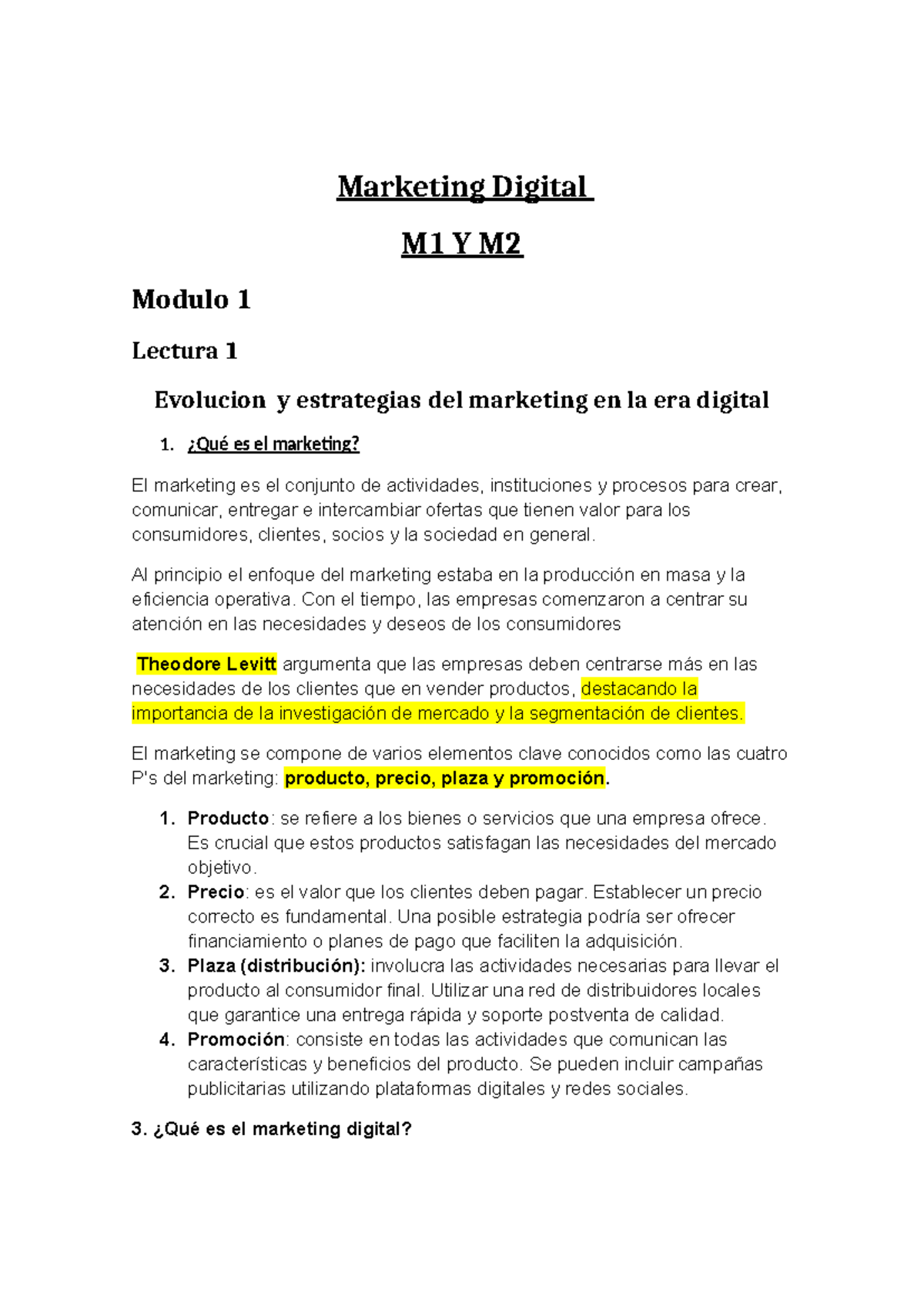 Marketing Digital M1 y M2 - Marketing Digital M1 Y M Modulo 1 Lectura 1 ...