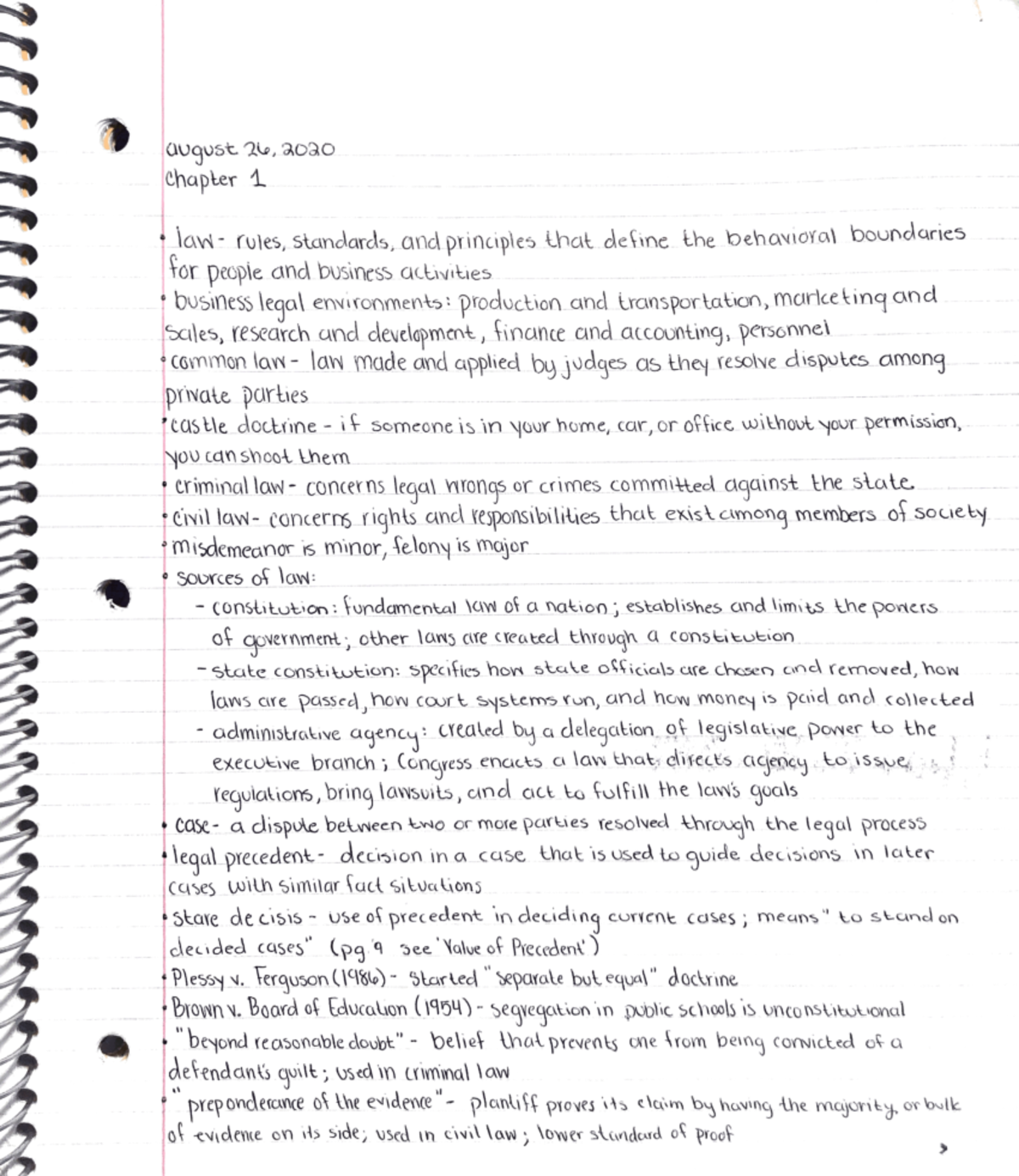 BLAW 3310 Notes - august 26, 2020 chapter 1 rules, standards, and ...