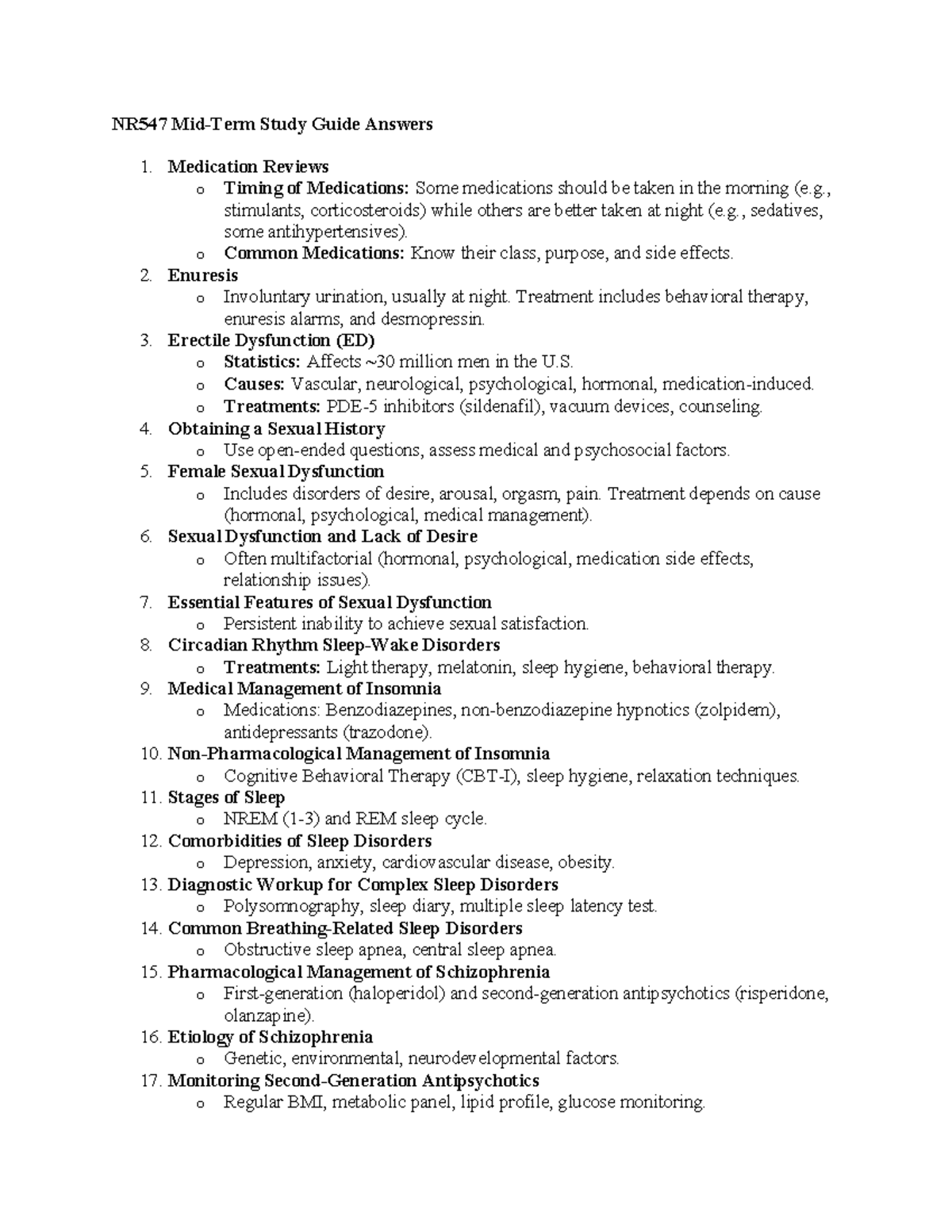 NR547 Mid-Term Study Guide: Key Concepts and Management Strategies ...