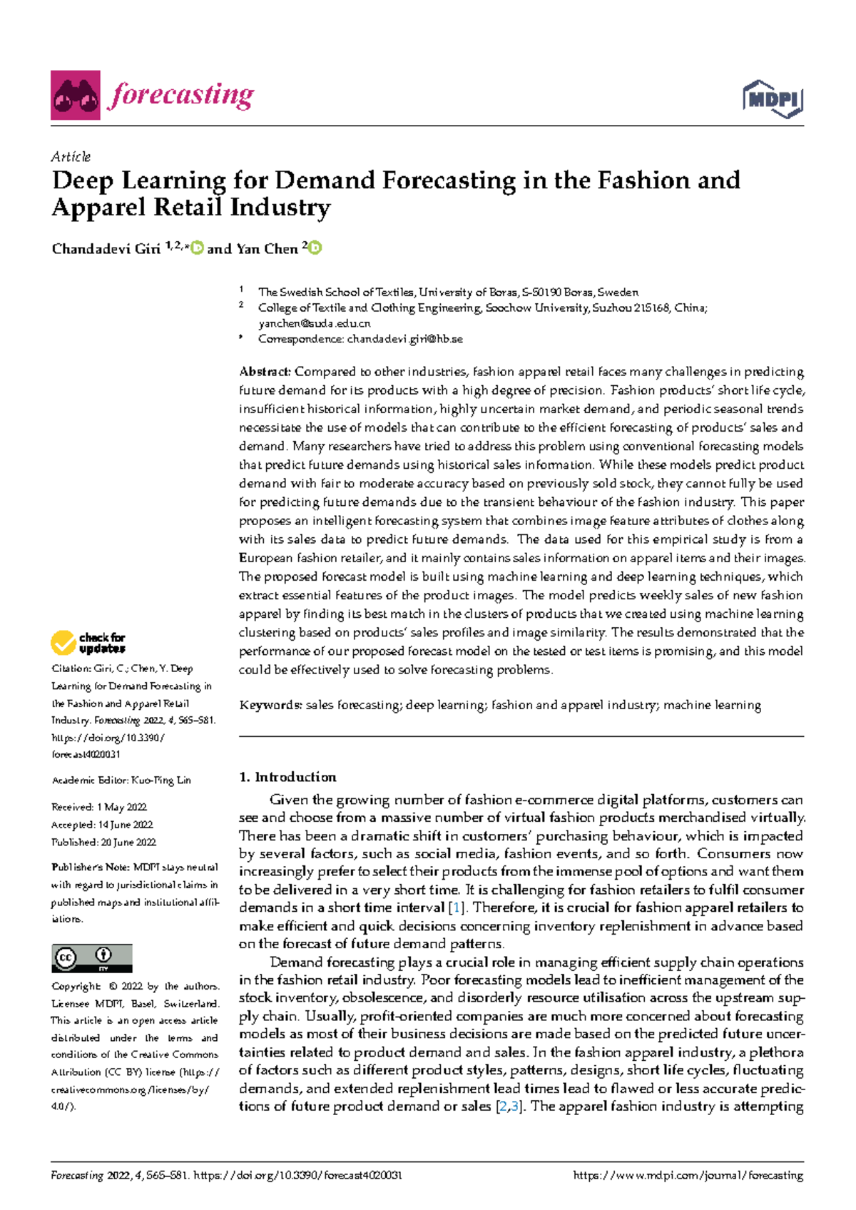 Deep Learning for Demand Forecasting in Fashion Retail (Forecasting ...