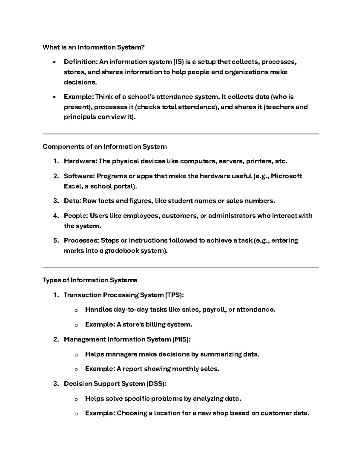 IS 101: Essential Notes on Information Systems and Their Components ...