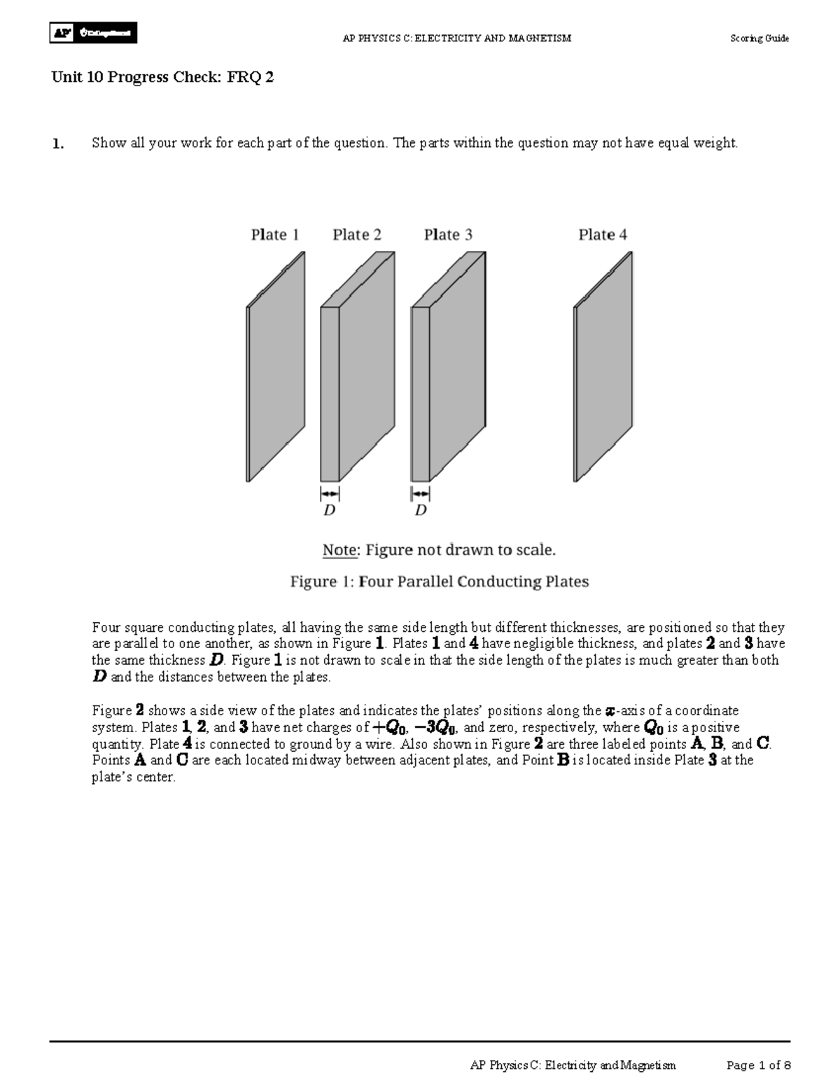 AP PHYSICS C: ELECTRICITY AND MAGNETISM Unit 10 FRQ Progress Check ...