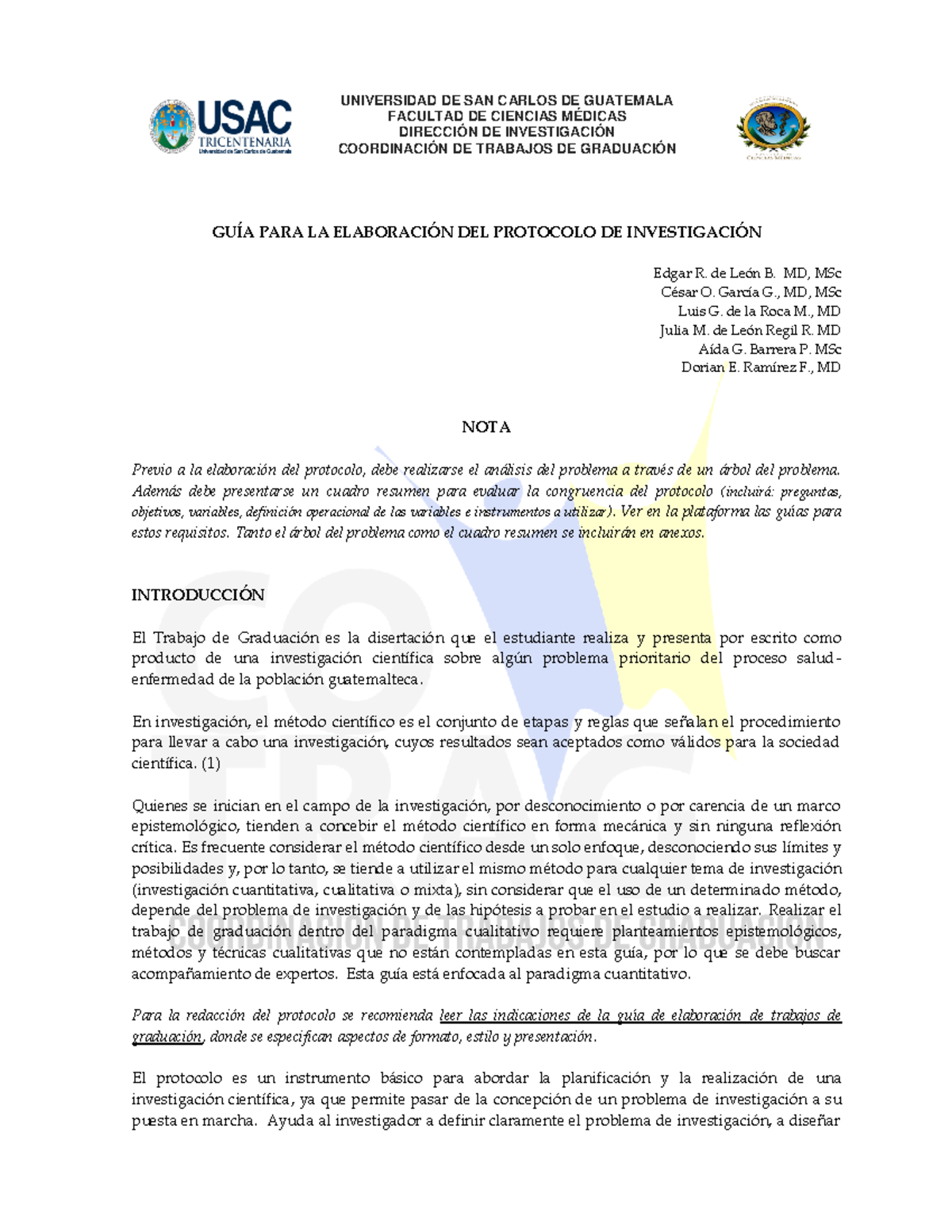 Guía para la Elaboración de Protocolos de Investigación - CIENCIAS ...