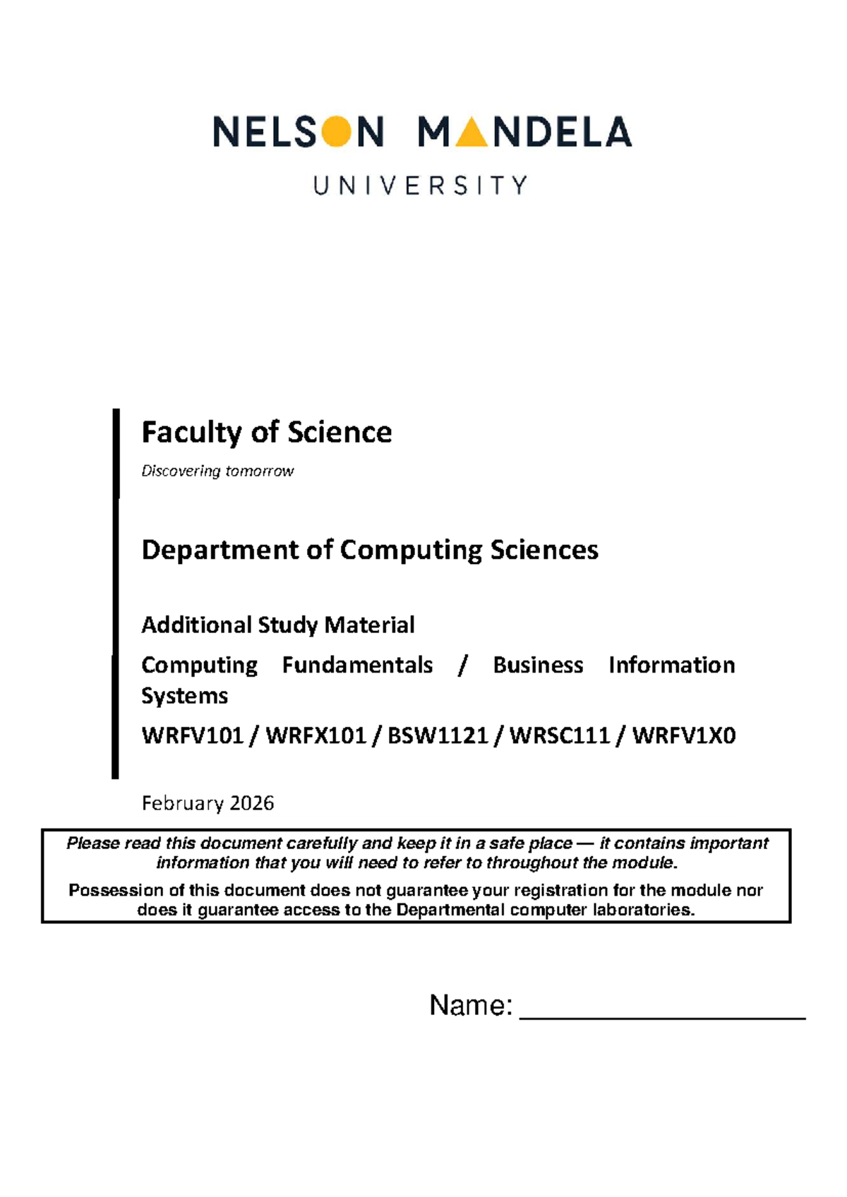 Additional Study Material for Computing Fundamentals WRFV101 & WRFX101 ...