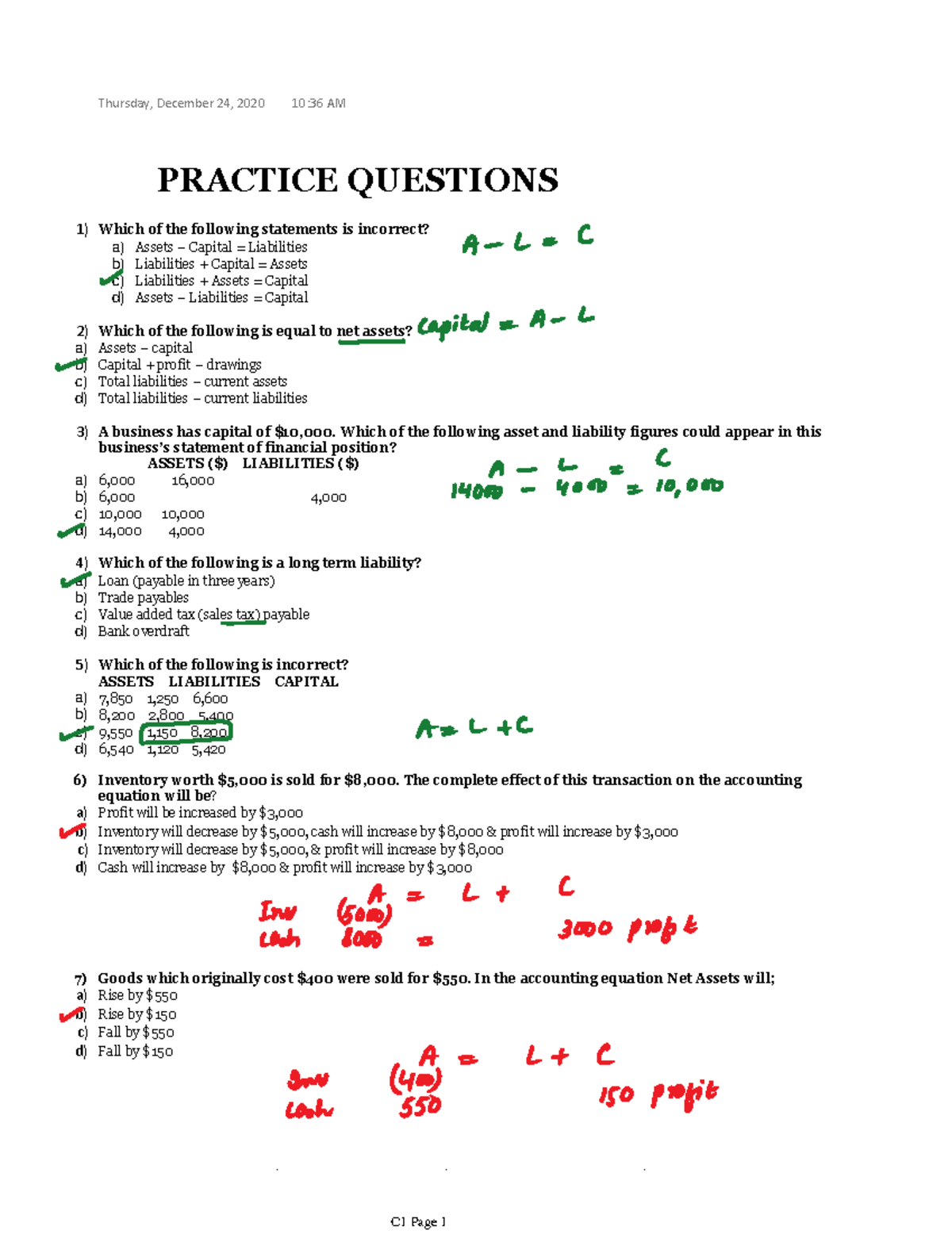 Chapter 2 - Accounting MCQs for Course Code AJJ - Studocu