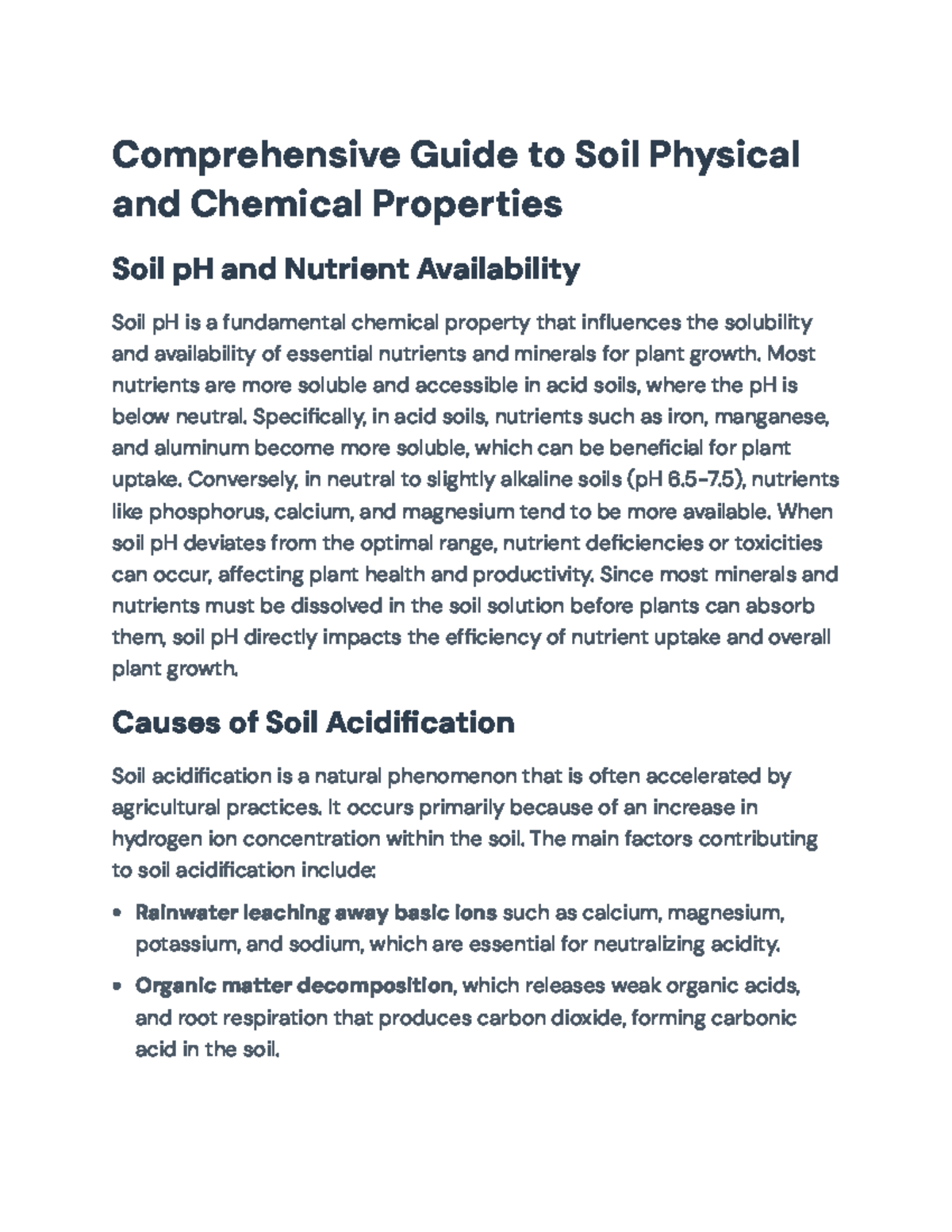 Comprehensive Guide to Soil Management: pH, Nutrient Availability, and ...