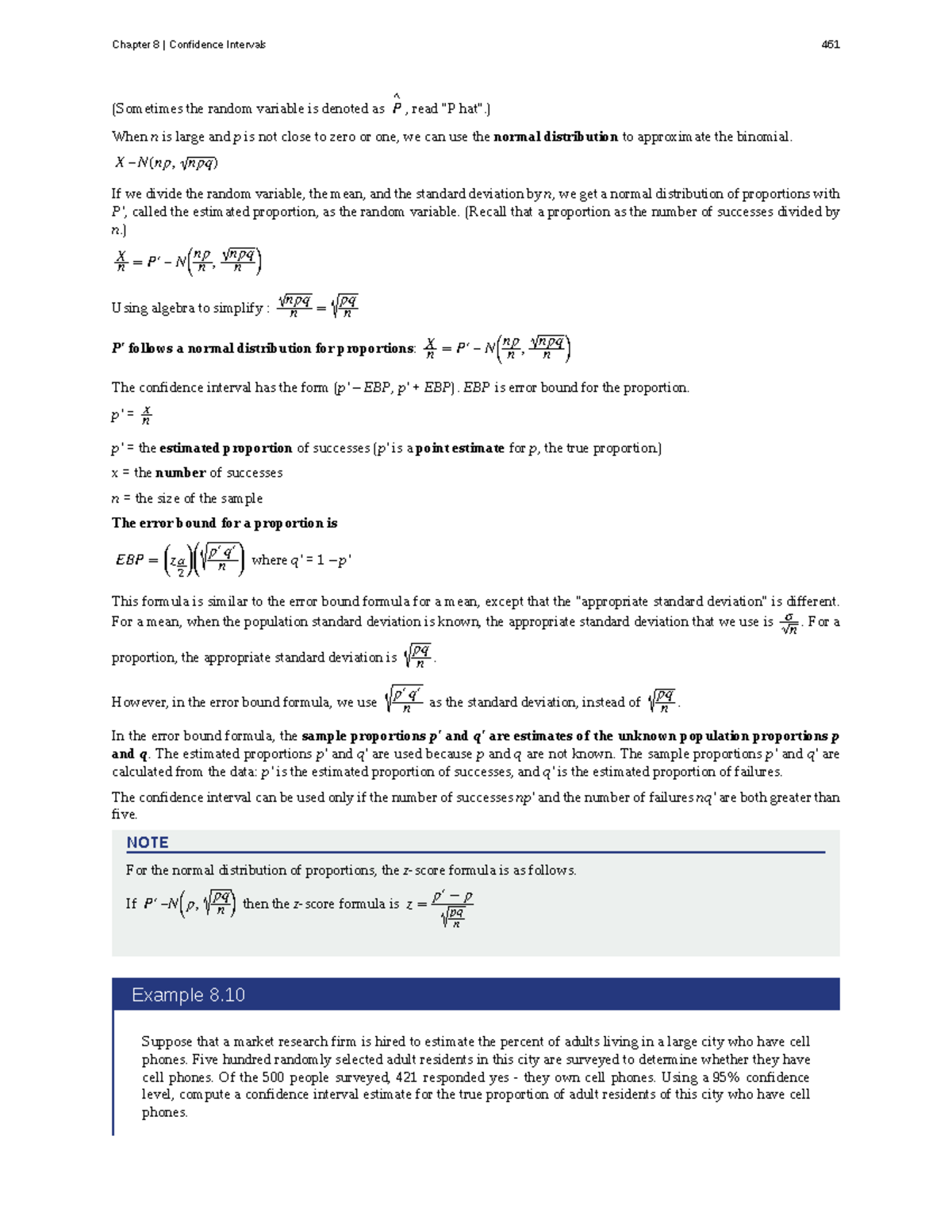 Chapter 8: Confidence Intervals in Introductory Statistics (Part 235 ...