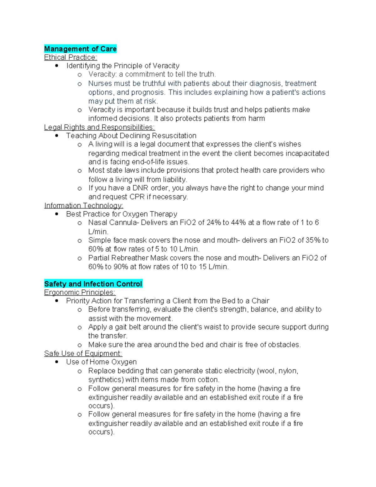 Comprehensive Nursing Care Management and Patient Education Notes ...