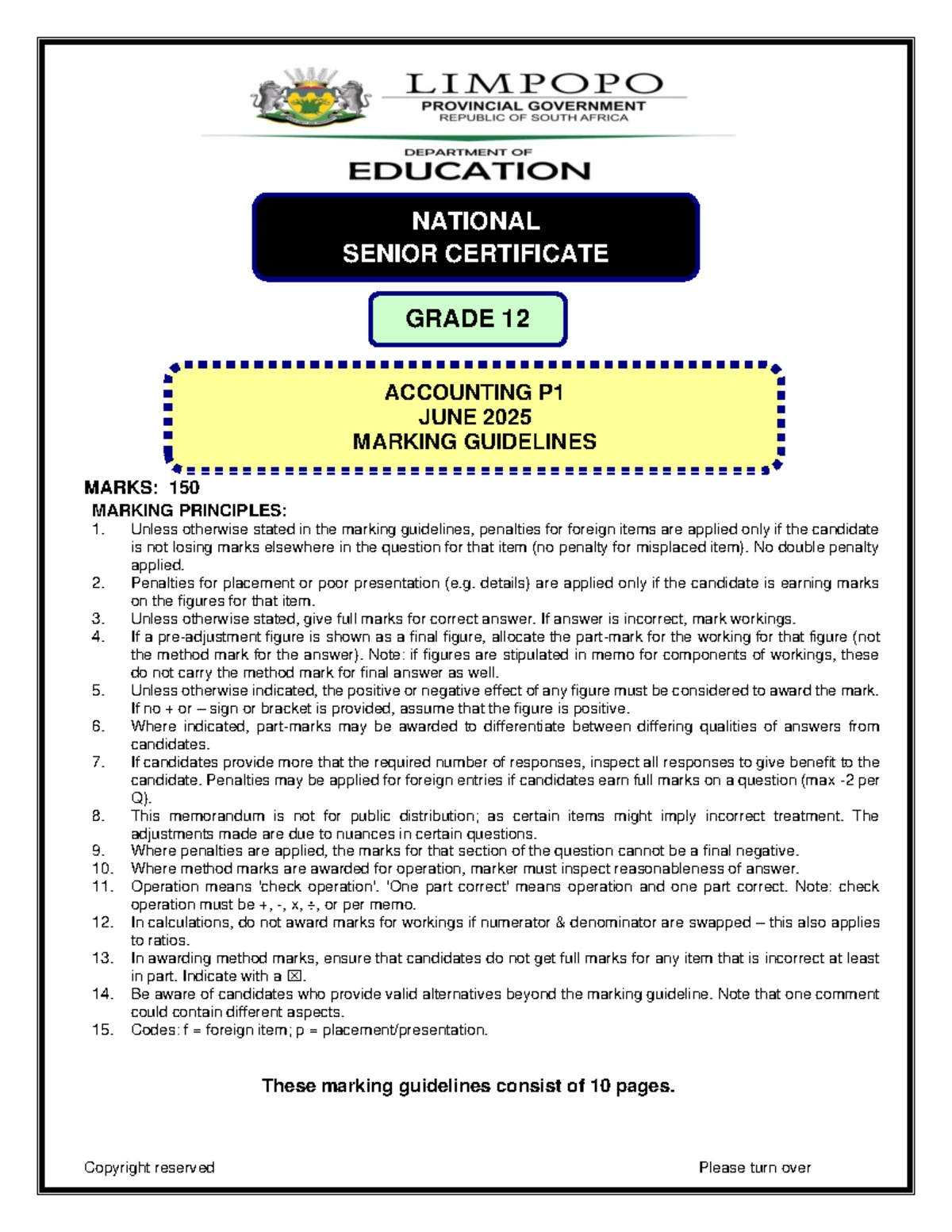 LIFE SCIENCES GRADE 12 P1 MARKING GUIDELINES JUNE 2025 - Studocu