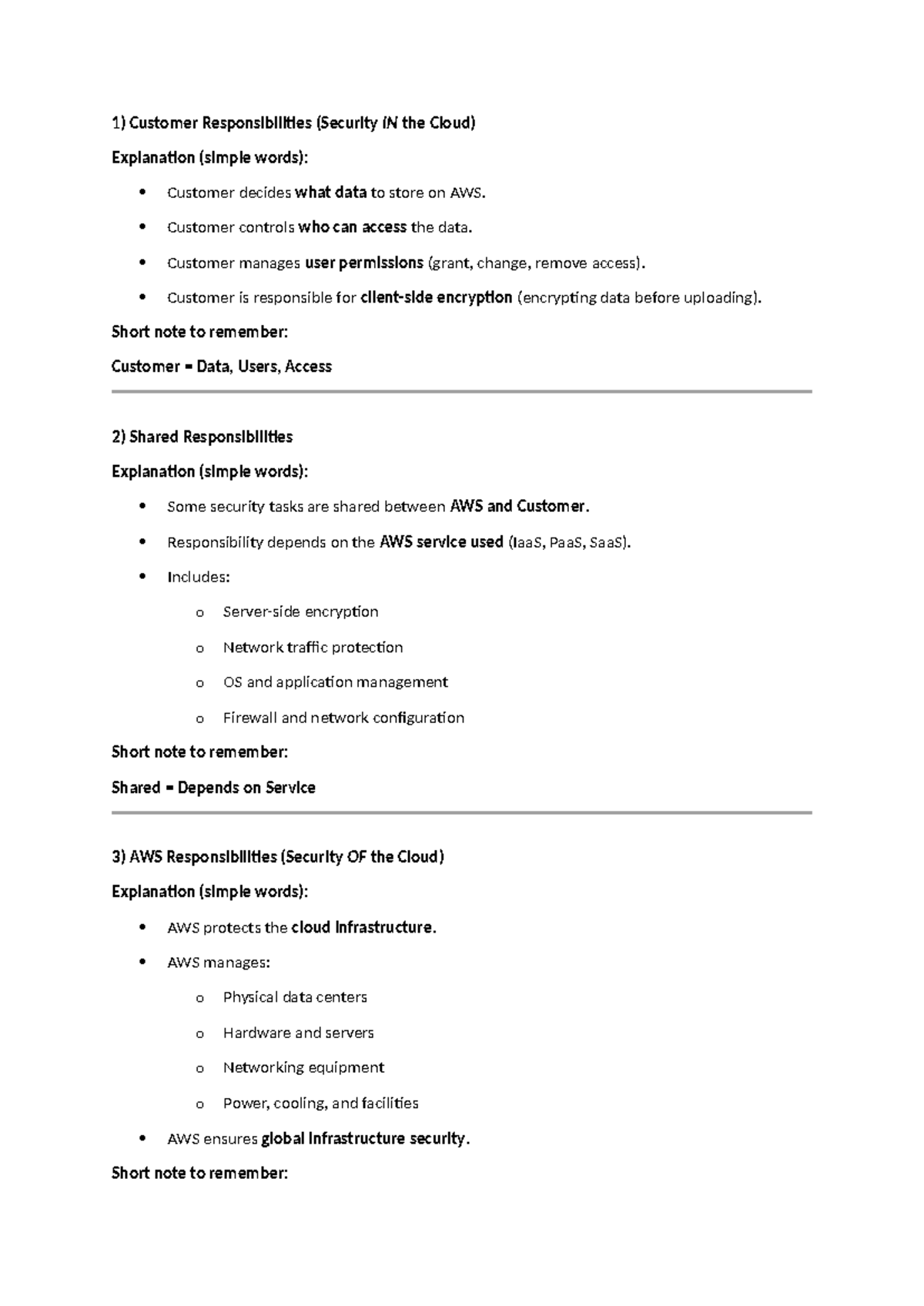 AWS Security Responsibilities Overview (ee3333) - Studocu