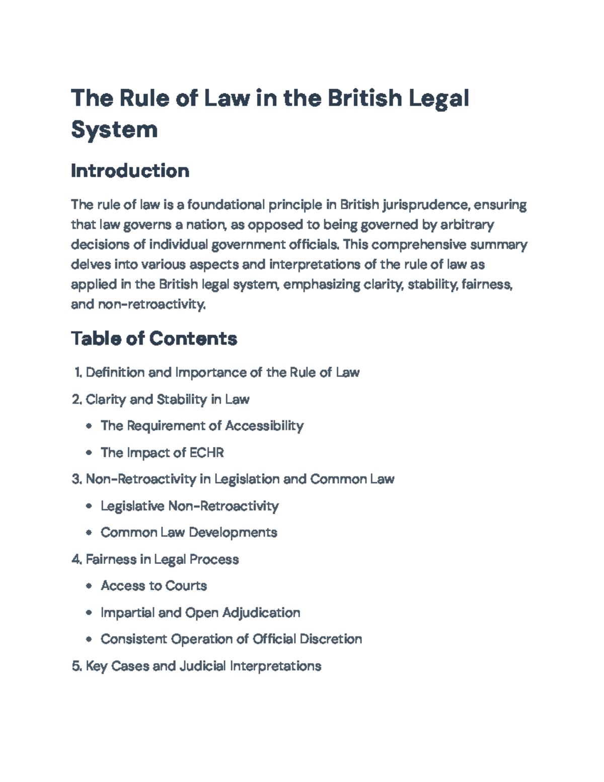 The Rule of Law in the British Legal System: Principles & Key Cases ...