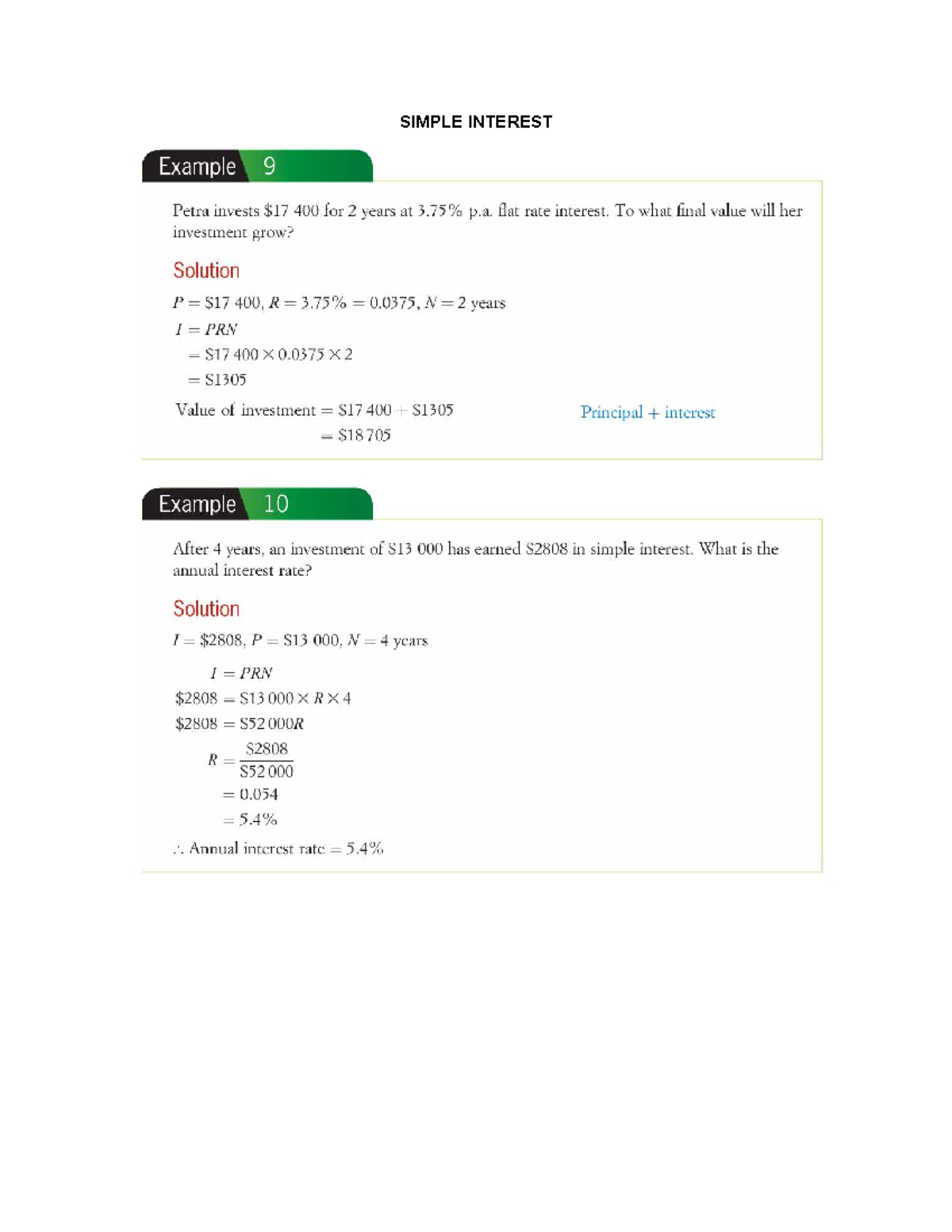 Simple & Compound Interest + Depreciation: Examples & Solutions - Studocu
