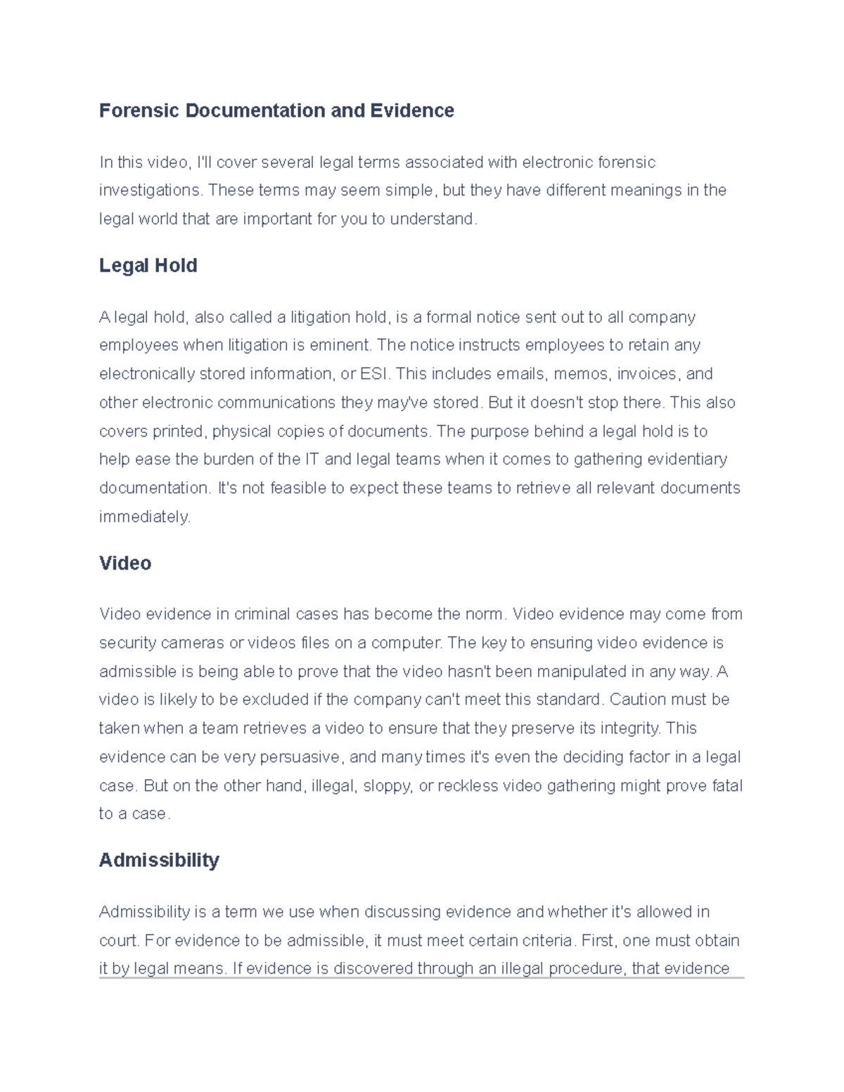 12.5.1 Forensic Documentation and Evidence - Deprecated API usage: The ...