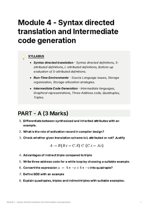 Compiler Design Tutorial Work - Department of Computer Science ...