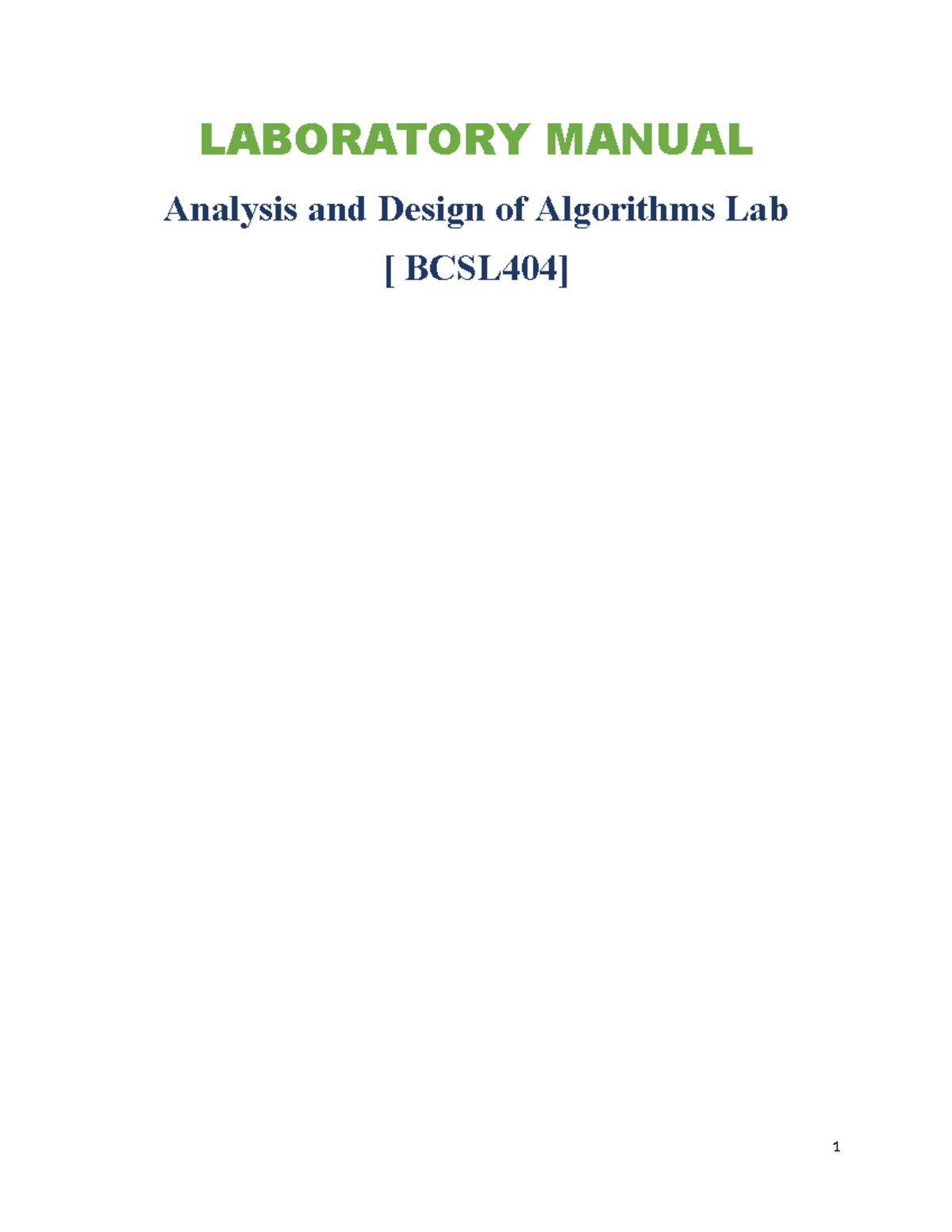 Final 2022 ADA BCSL404 Lab Manual - LABORATORY MANUAL Analysis and ...