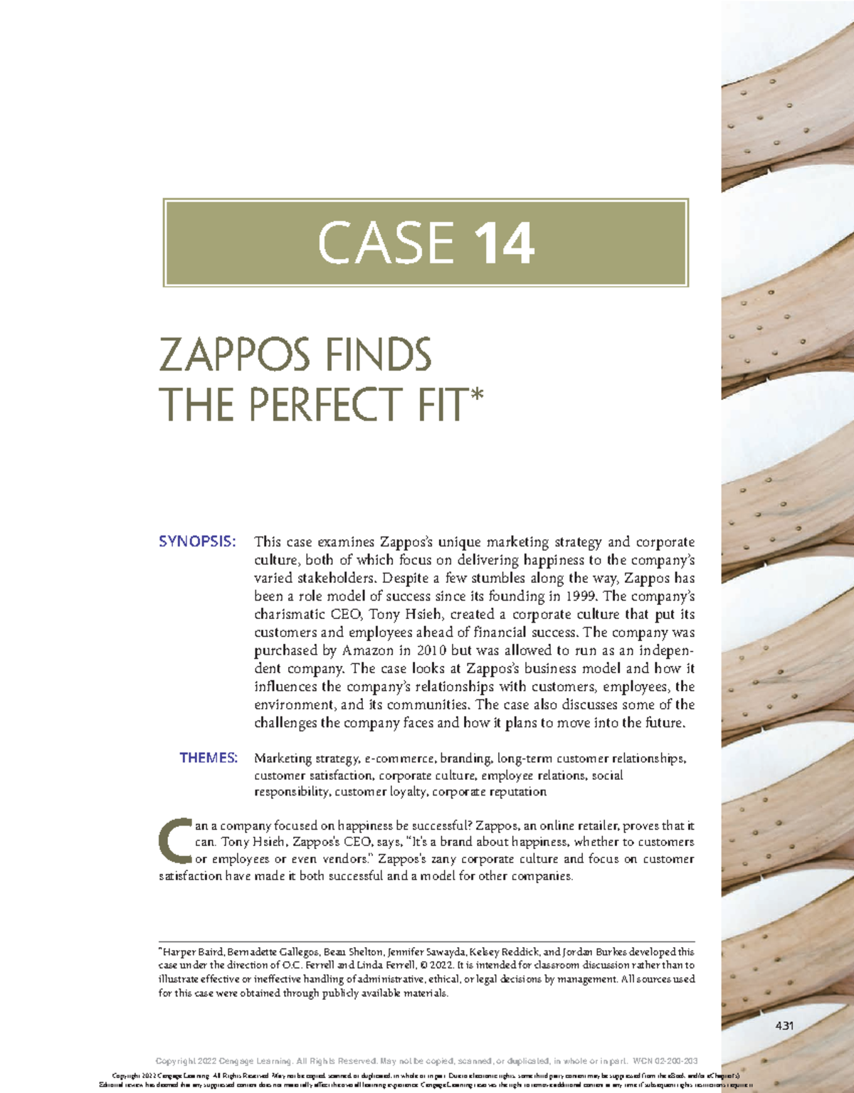 Case Study: Zappos (C14) - Happiness Driven Business Model - Studocu