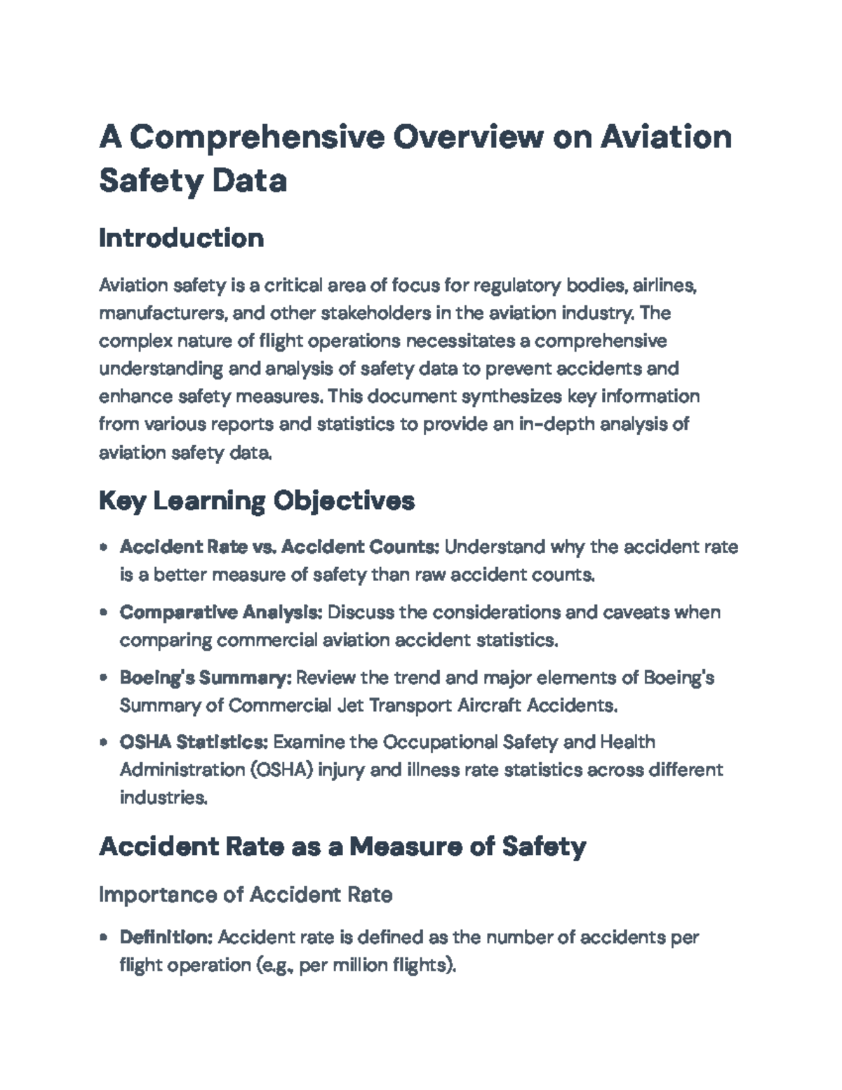 Aviation Safety Data Overview: Analyzing Accident Rates & Trends - A ...